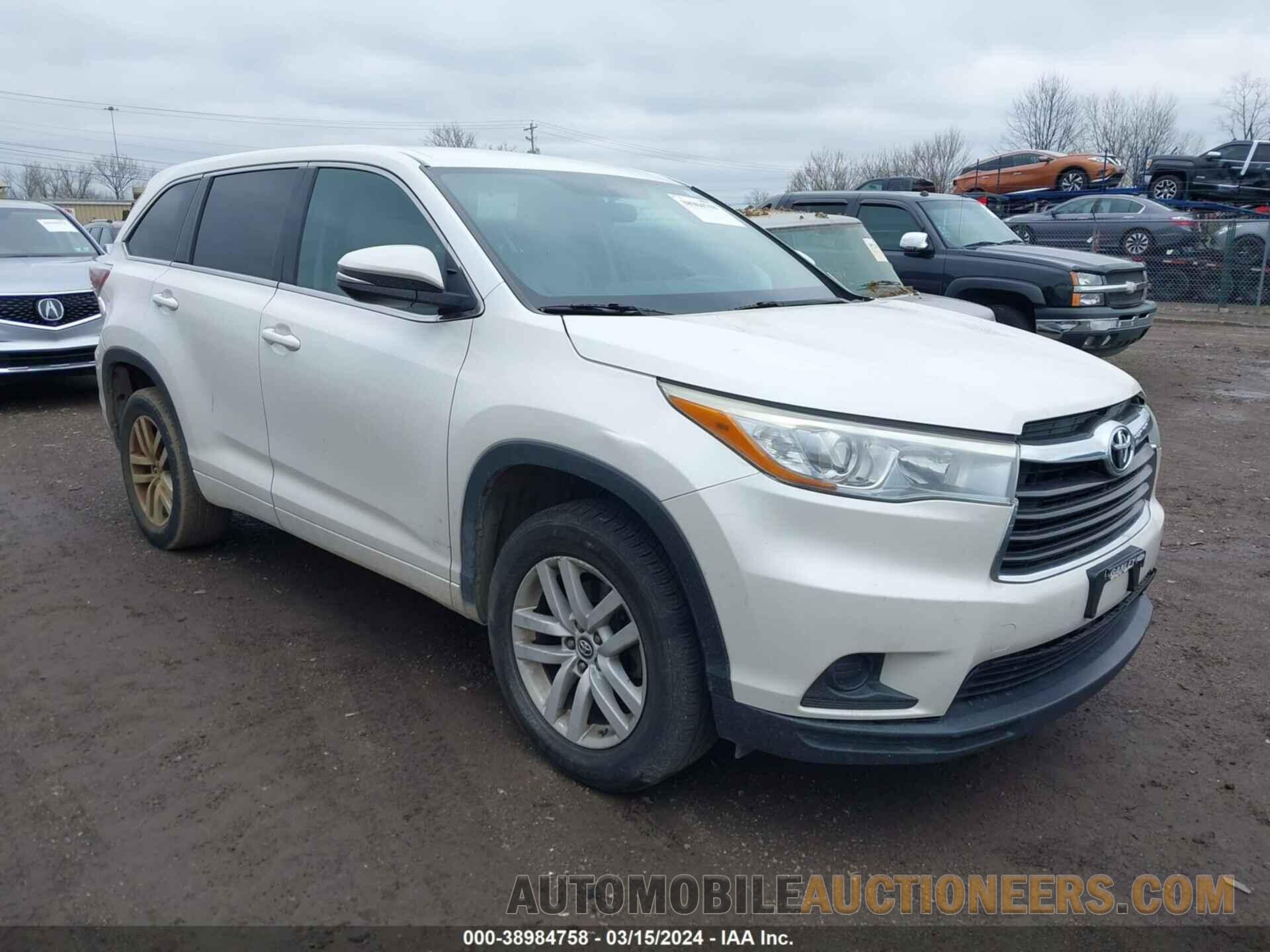 5TDZARFH2GS019226 TOYOTA HIGHLANDER 2016