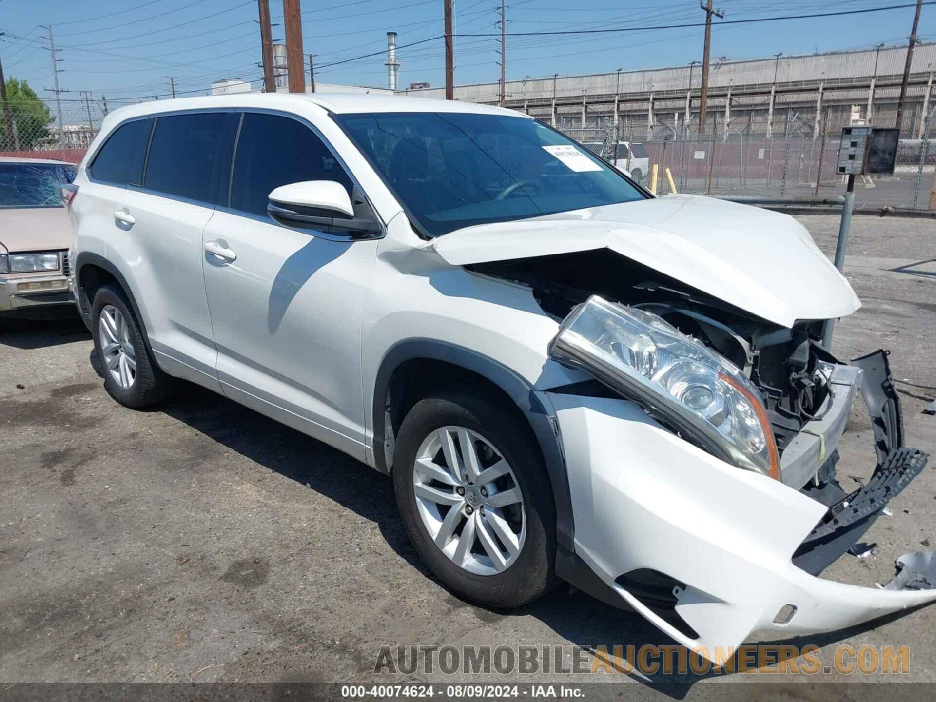 5TDZARFH3FS016818 TOYOTA HIGHLANDER 2015