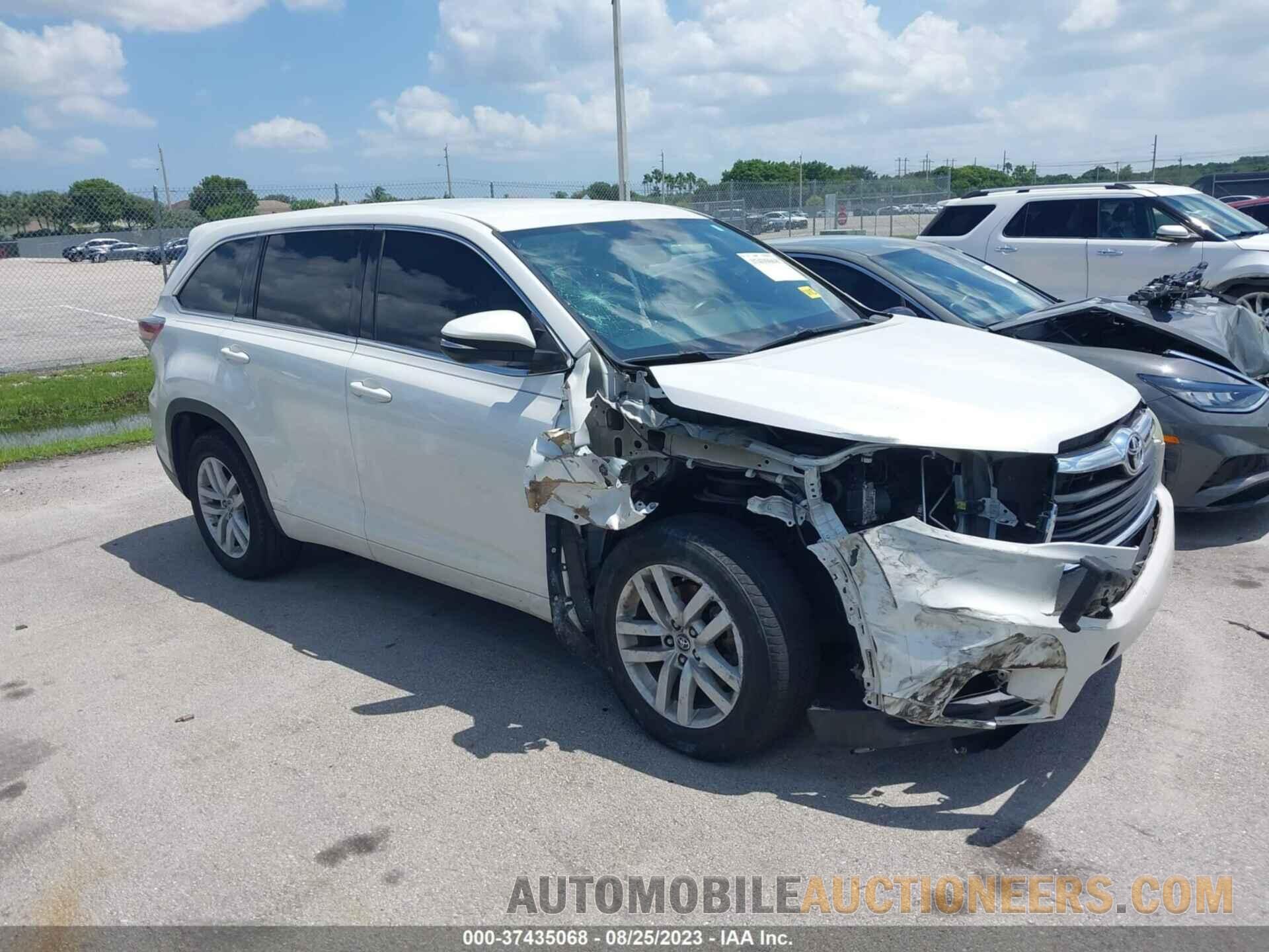 5TDZARFH3GS021213 TOYOTA HIGHLANDER 2016