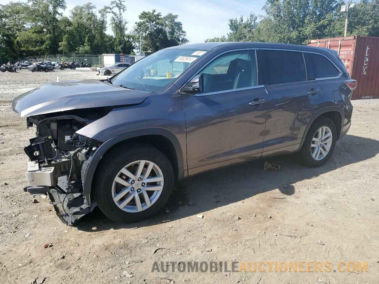 5TDZARFH4FS009103 TOYOTA HIGHLANDER 2015