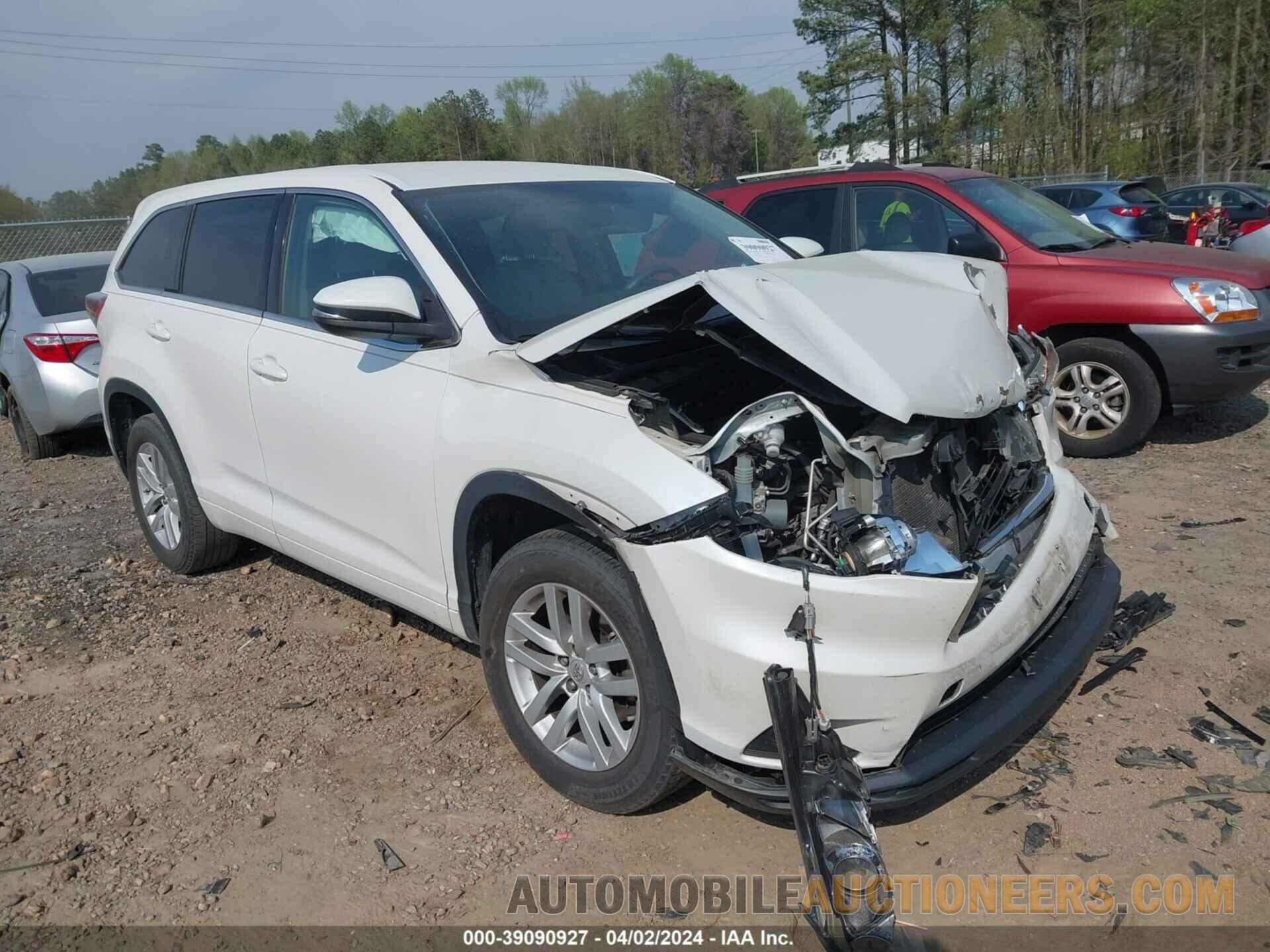 5TDZARFH4FS011644 TOYOTA HIGHLANDER 2015