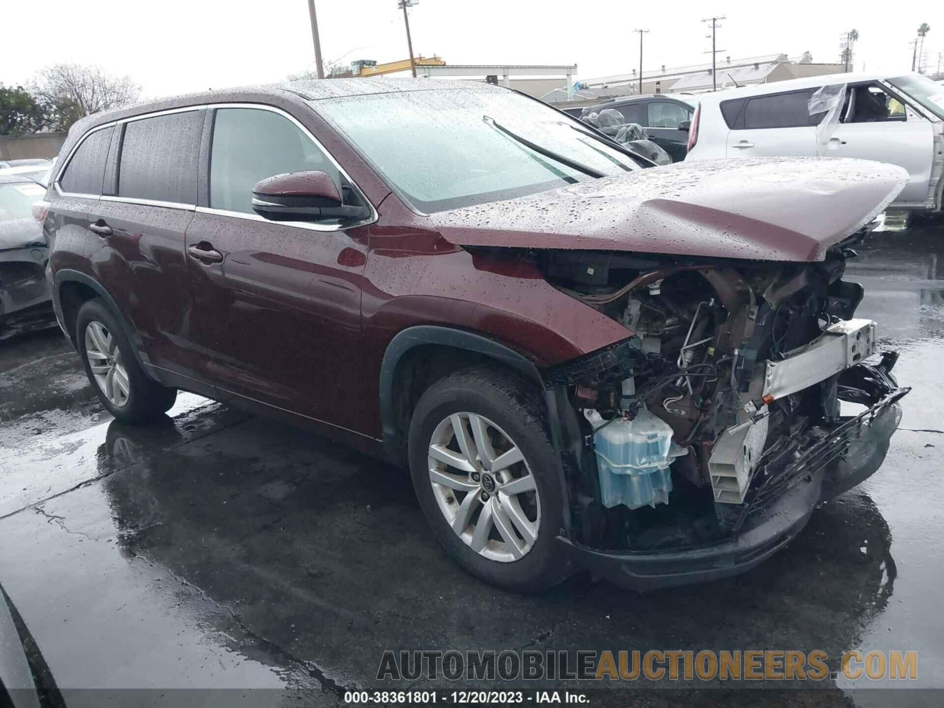 5TDZARFH4GS017798 TOYOTA HIGHLANDER 2016