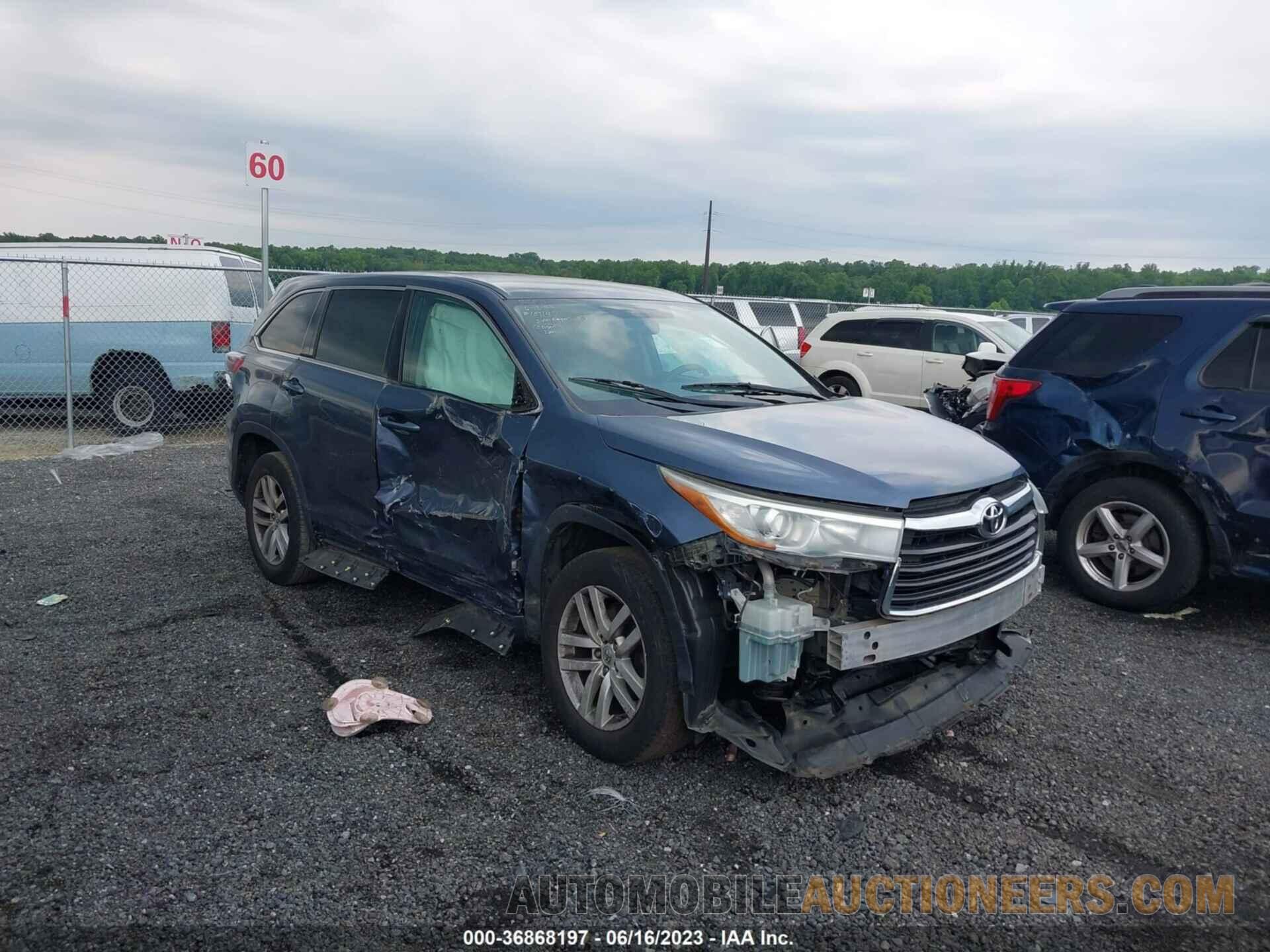 5TDZARFH5FS015346 TOYOTA HIGHLANDER 2015