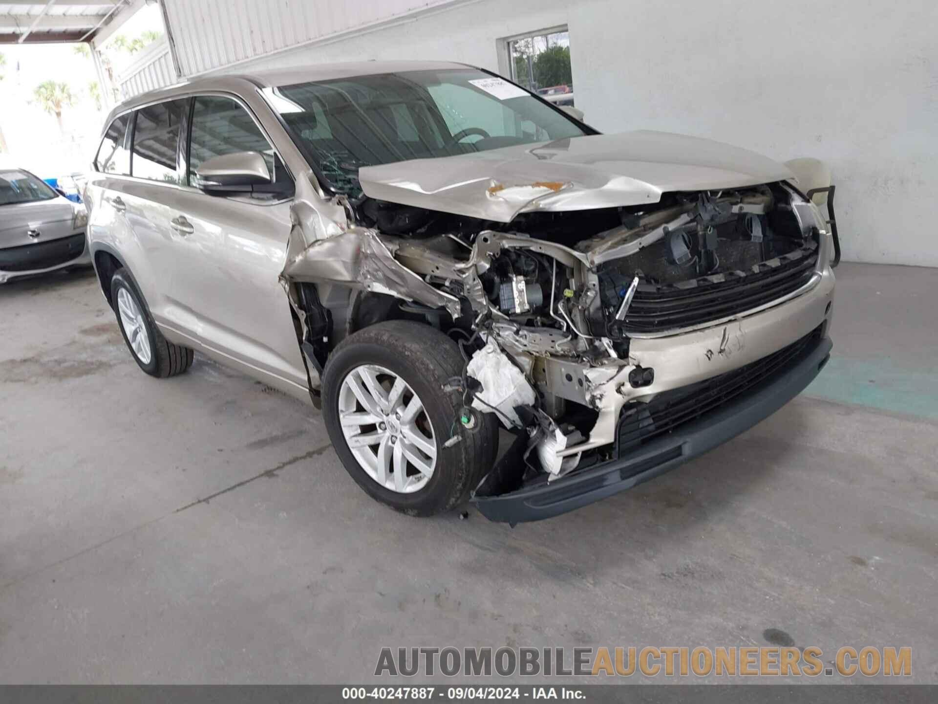 5TDZARFH5FS016738 TOYOTA HIGHLANDER 2015