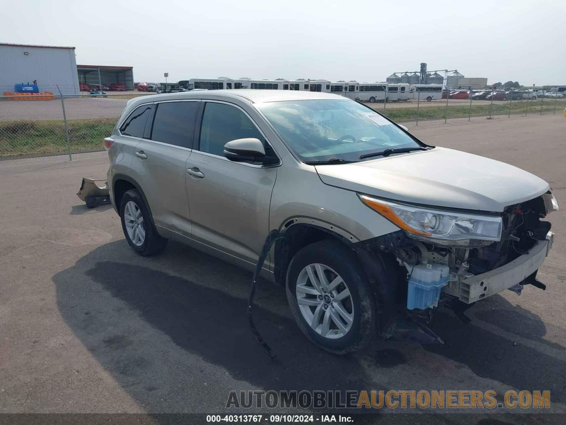 5TDZARFH5GS019222 TOYOTA HIGHLANDER 2016