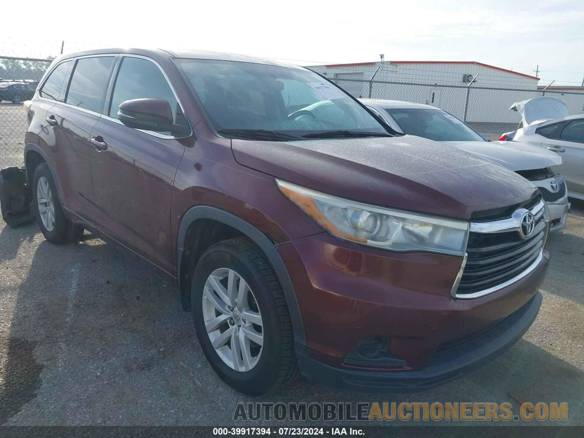 5TDZARFH6FS009670 TOYOTA HIGHLANDER 2015