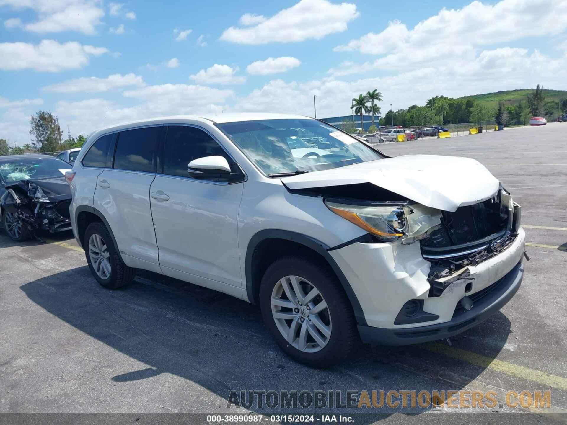 5TDZARFH6FS014688 TOYOTA HIGHLANDER 2015