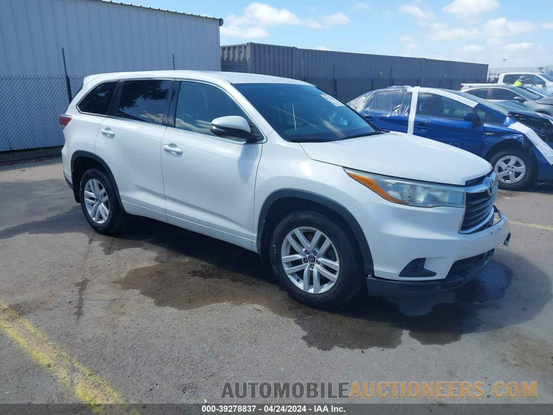 5TDZARFH6GS021206 TOYOTA HIGHLANDER 2016