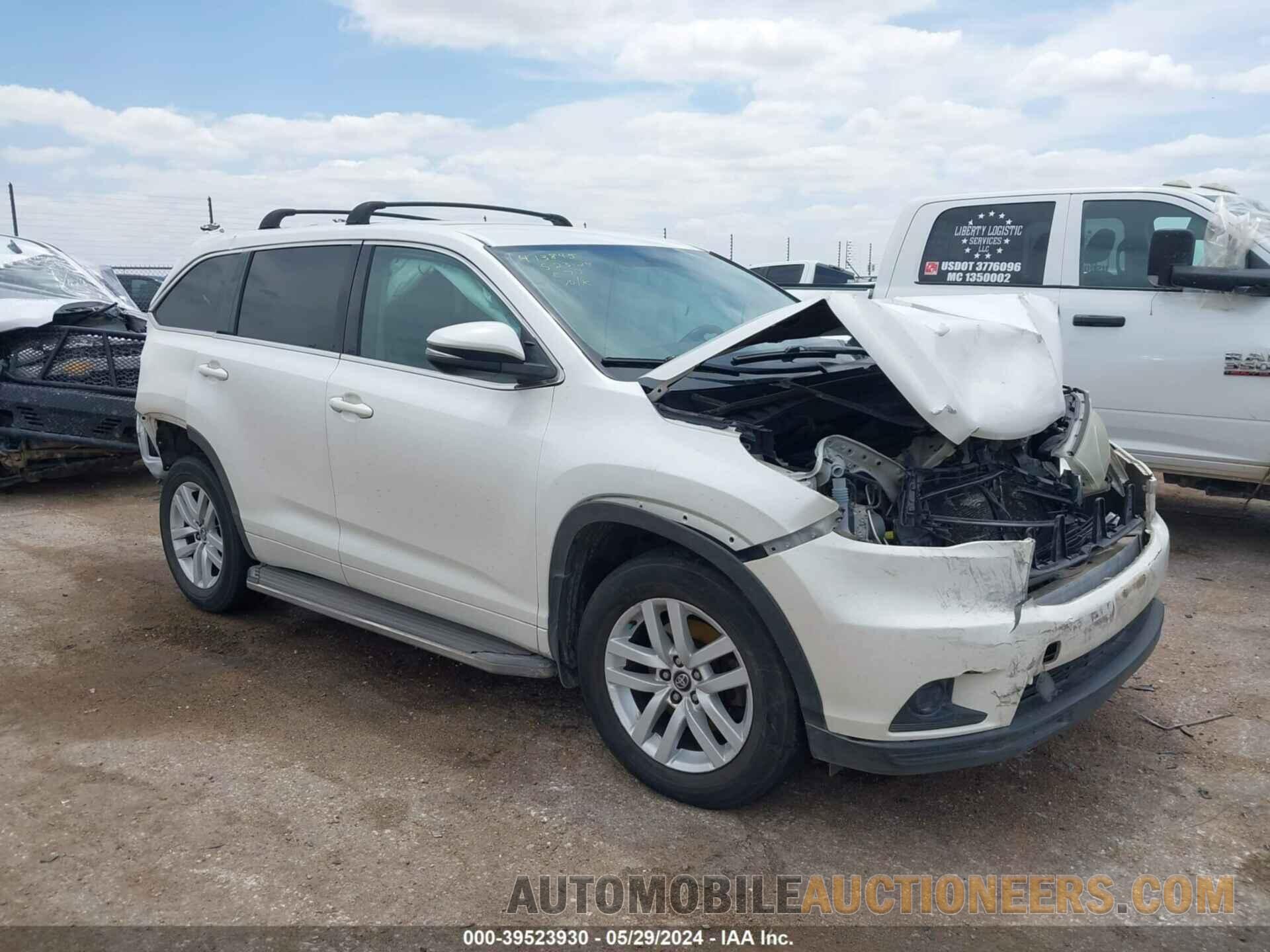 5TDZARFH7GS021215 TOYOTA HIGHLANDER 2016