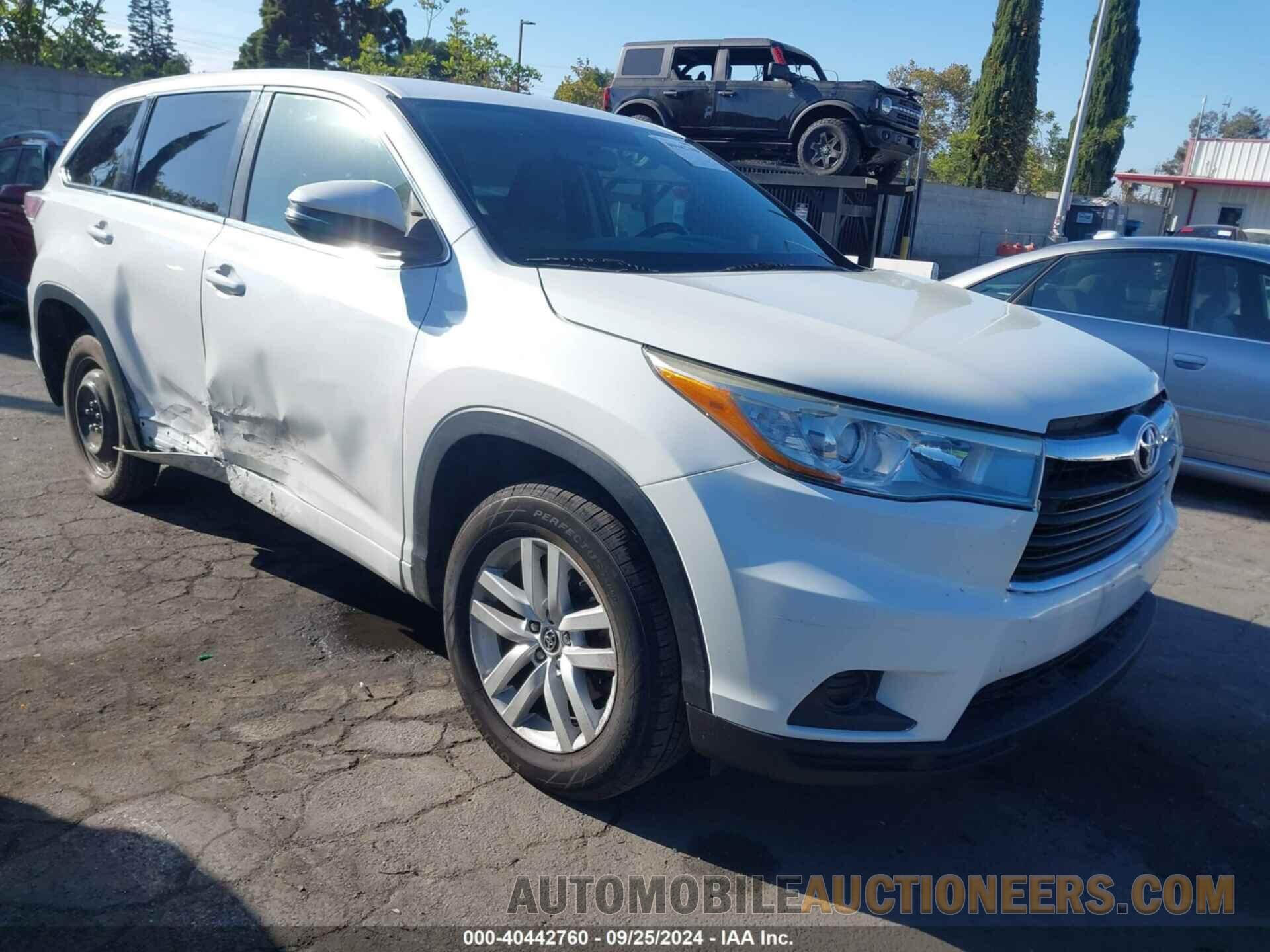 5TDZARFH7GS022526 TOYOTA HIGHLANDER 2016