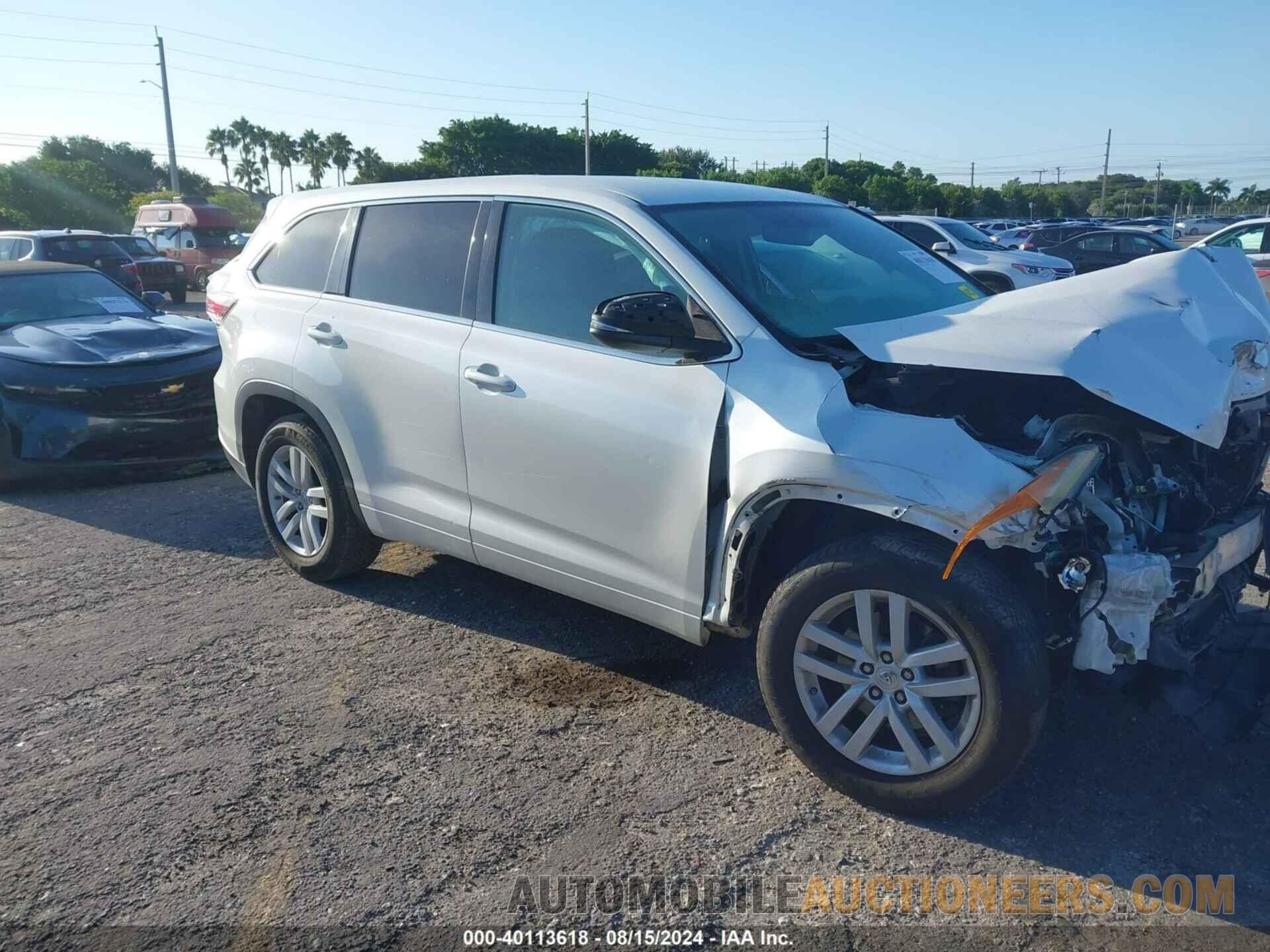 5TDZARFH8FS015888 TOYOTA HIGHLANDER 2015