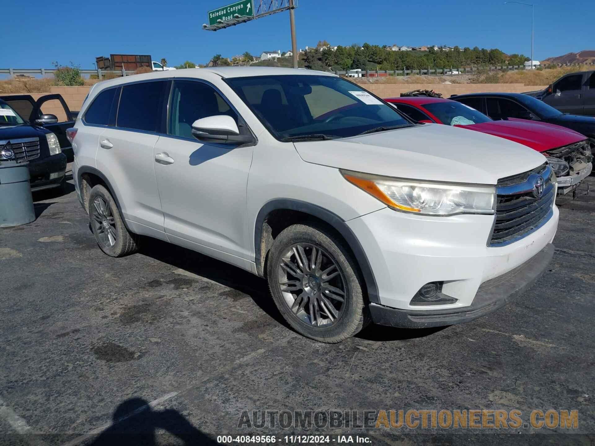 5TDZARFH9ES005370 TOYOTA HIGHLANDER 2014