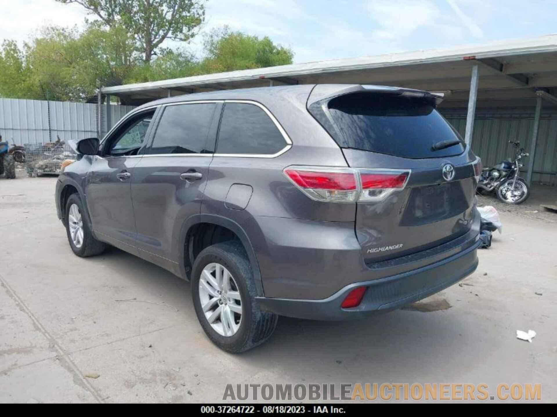 5TDZARFH9FS010764 TOYOTA HIGHLANDER 2015