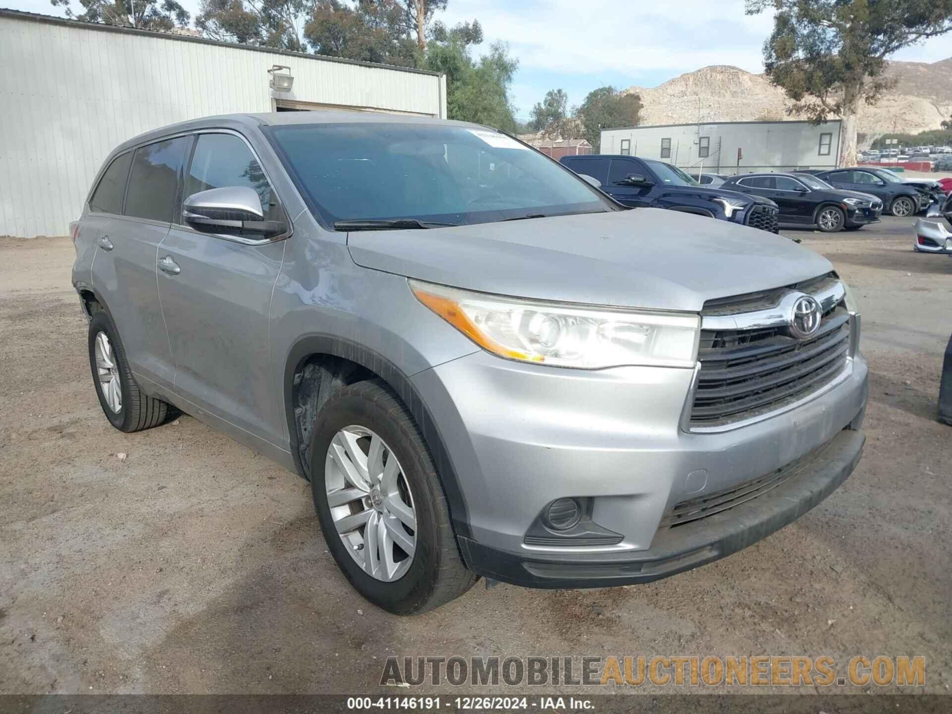 5TDZARFHXES006446 TOYOTA HIGHLANDER 2014