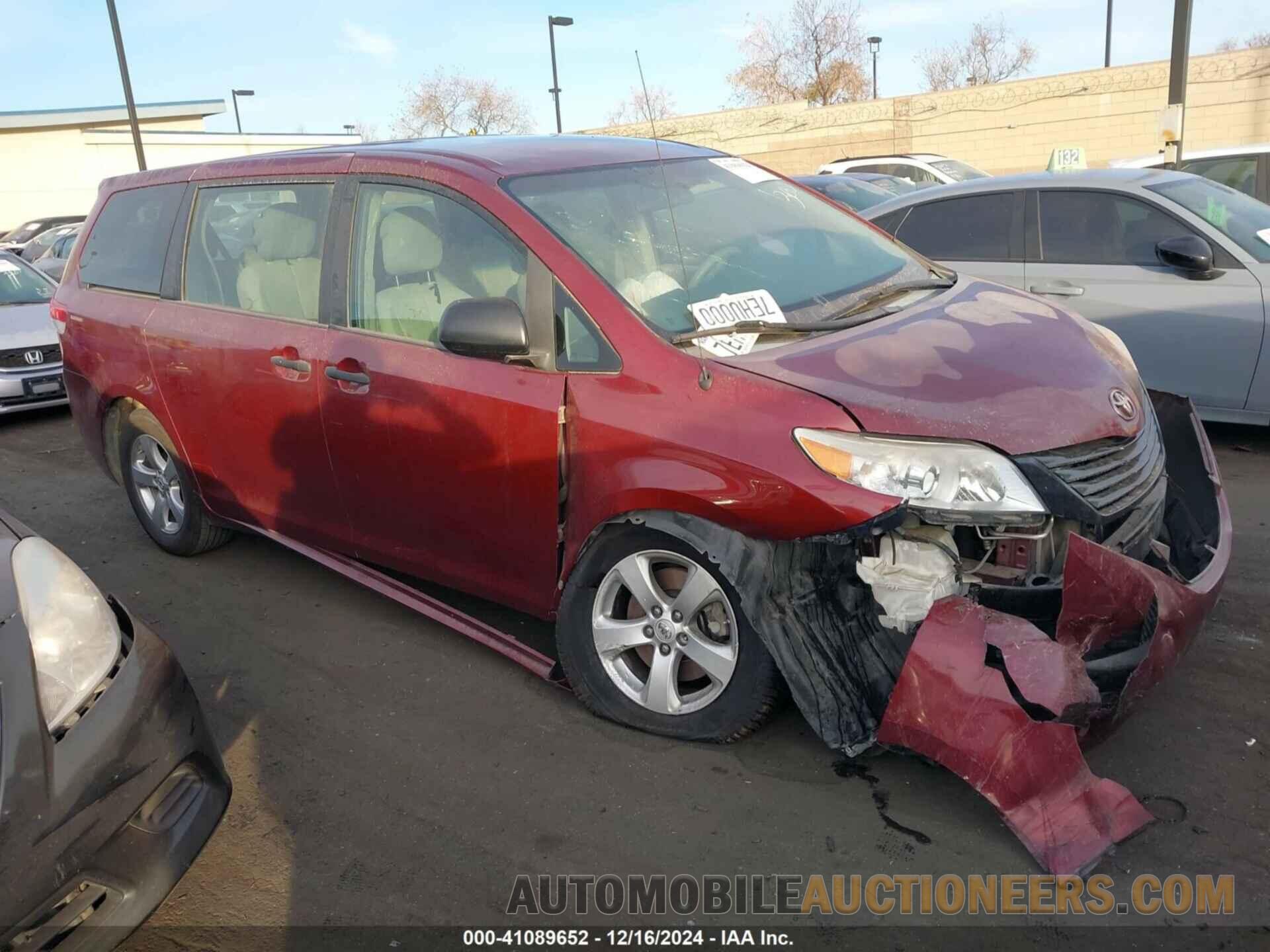 5TDZK3DC1ES450154 TOYOTA SIENNA 2014