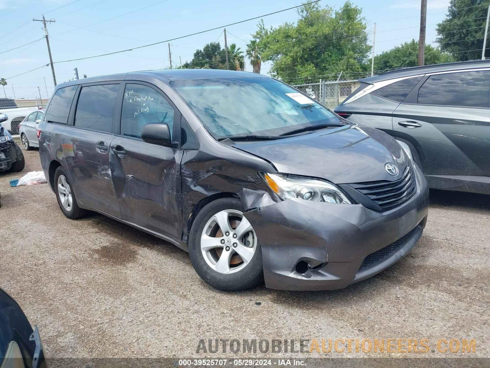 5TDZK3DC3GS764293 TOYOTA SIENNA 2016