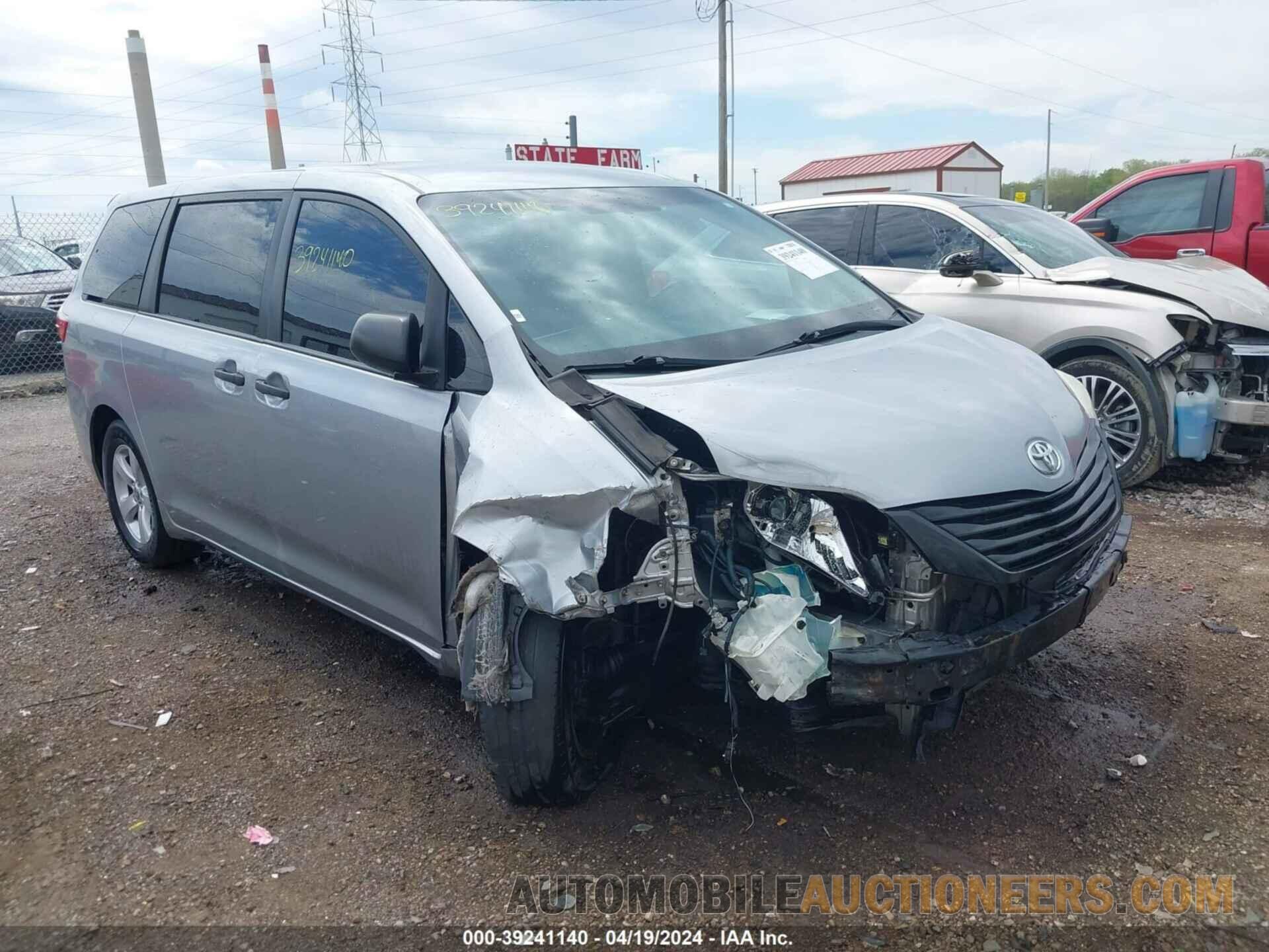 5TDZK3DC9FS565862 TOYOTA SIENNA 2015