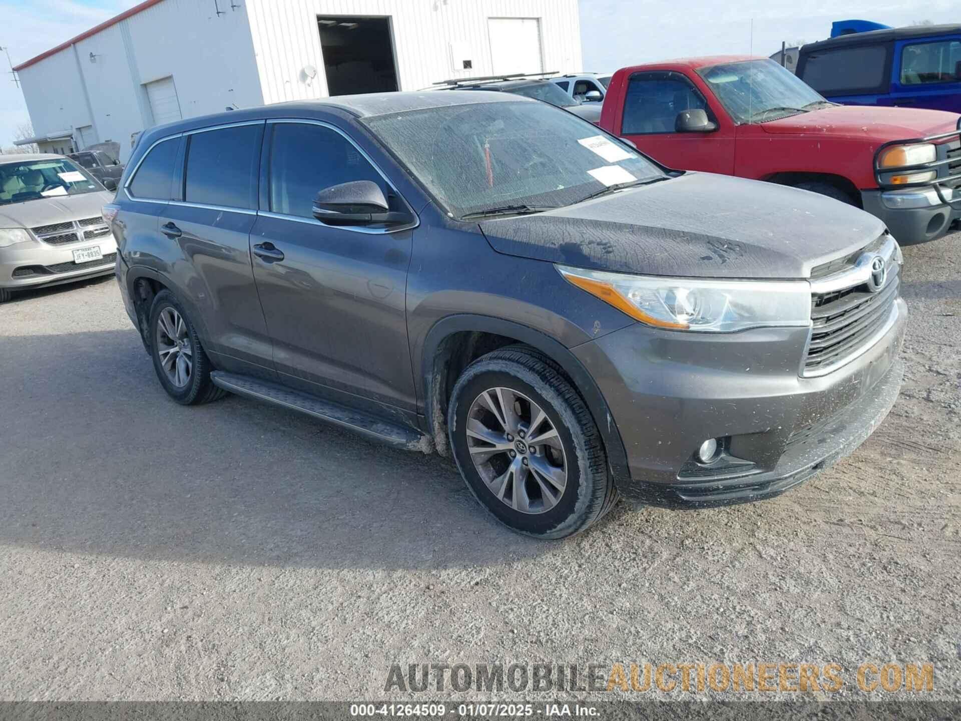 5TDZKRFH0GS125753 TOYOTA HIGHLANDER 2016