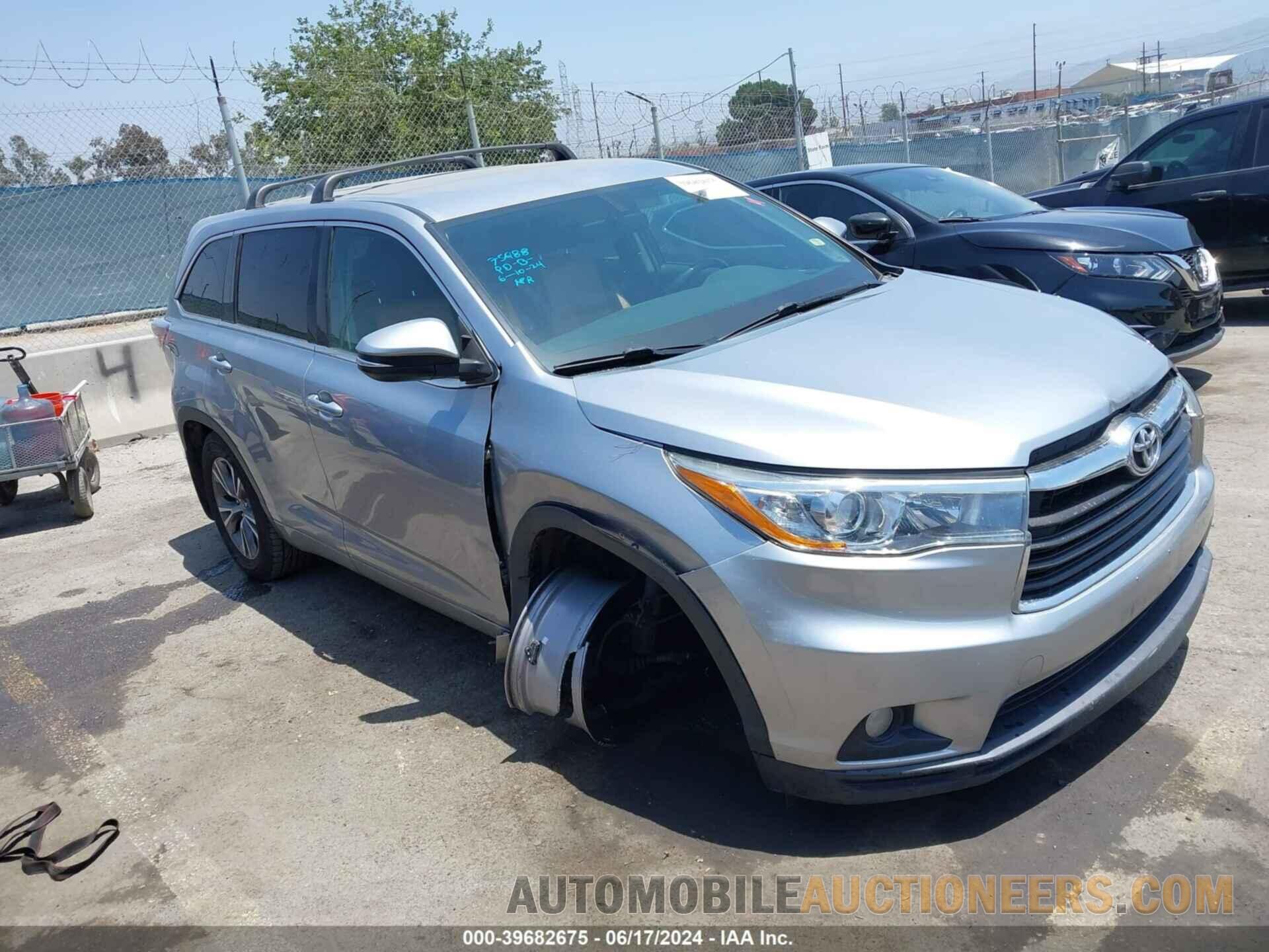 5TDZKRFH2GS164442 TOYOTA HIGHLANDER 2016