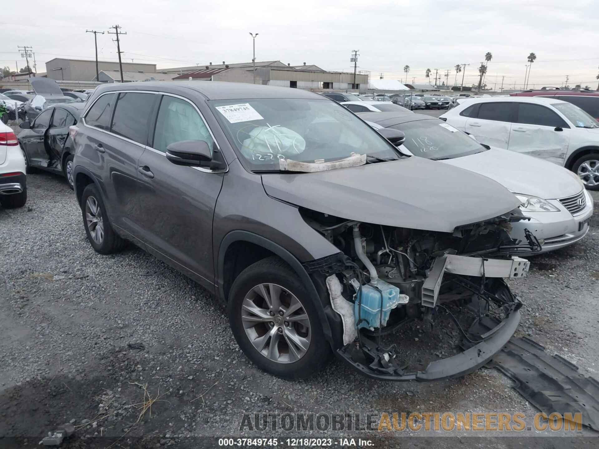 5TDZKRFH3FS103454 TOYOTA HIGHLANDER 2015