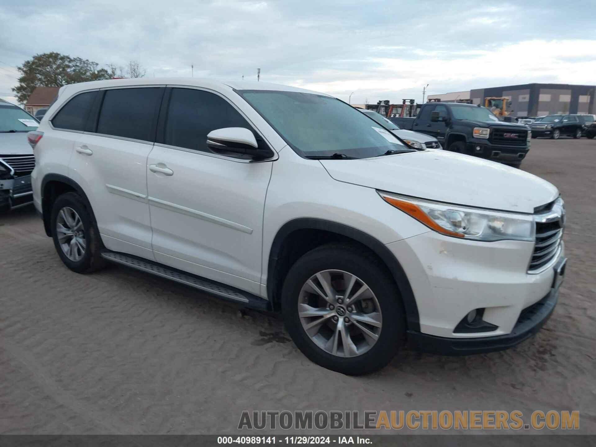 5TDZKRFH3GS182822 TOYOTA HIGHLANDER 2016