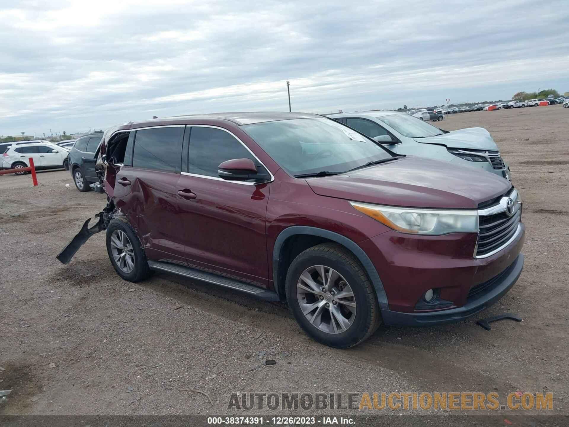 5TDZKRFH4FS063921 TOYOTA HIGHLANDER 2015