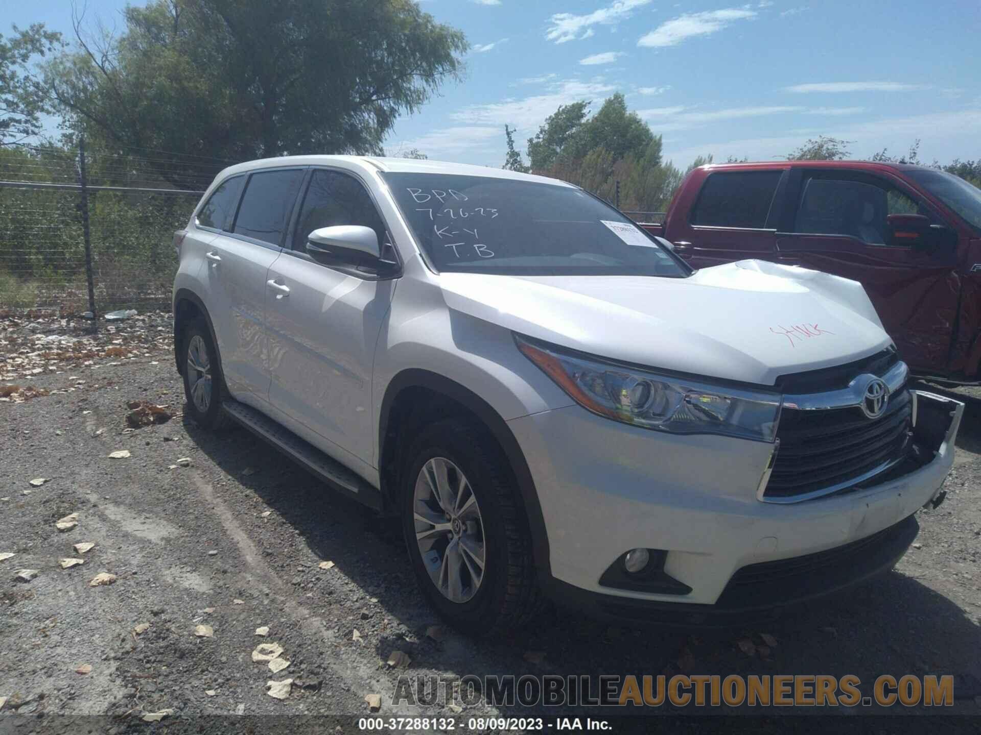 5TDZKRFH4GS182747 TOYOTA HIGHLANDER 2016