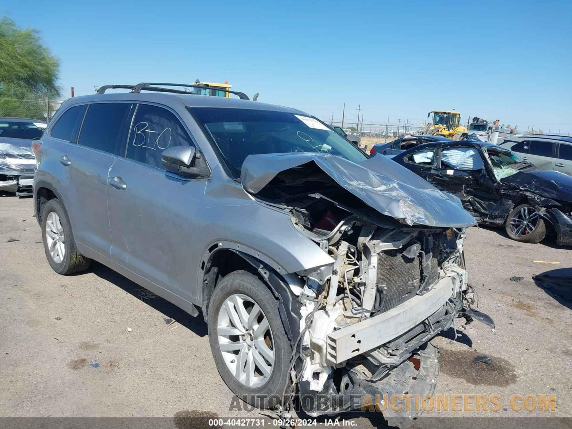 5TDZKRFH6FS075679 TOYOTA HIGHLANDER 2015