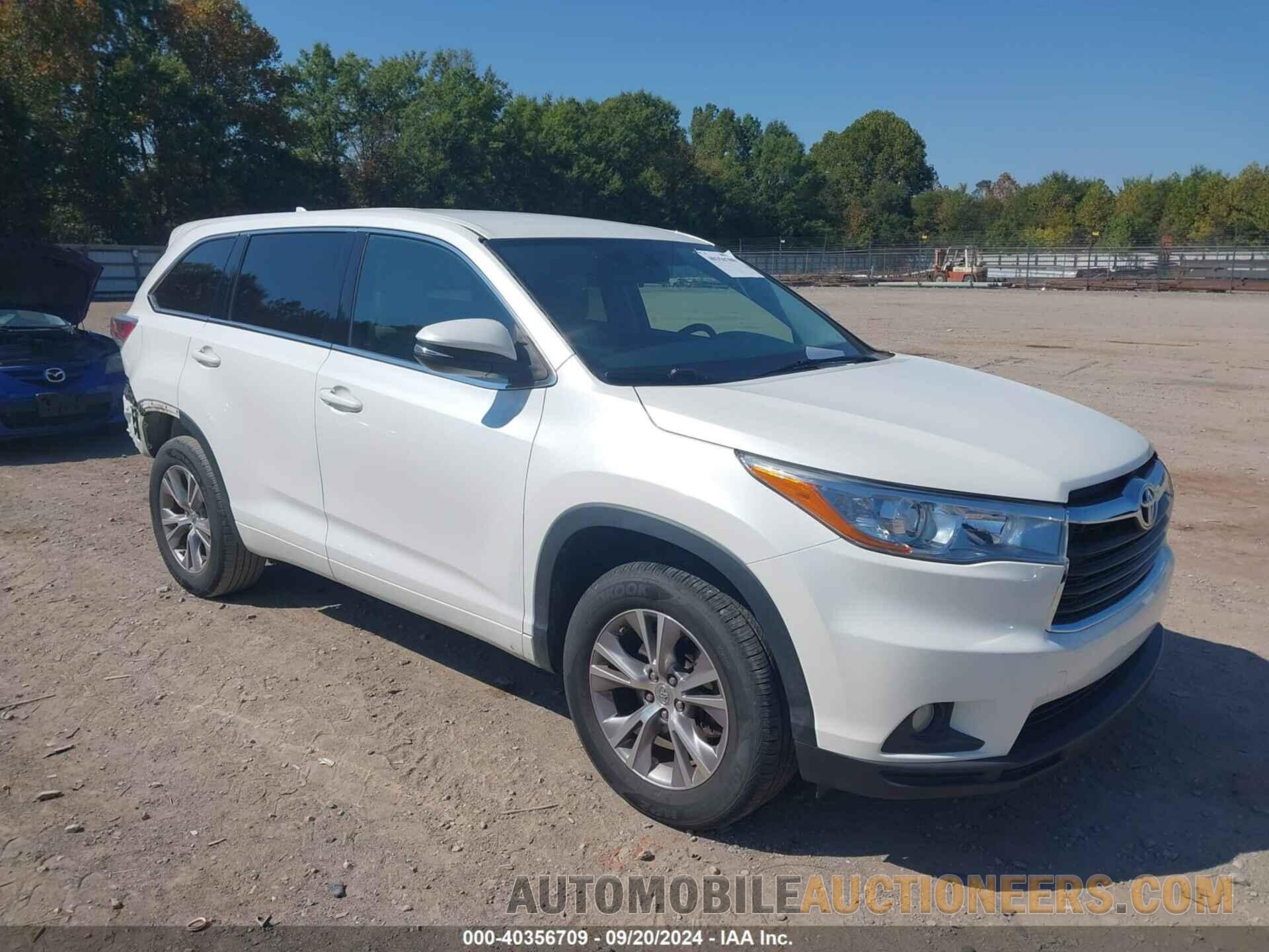 5TDZKRFH6FS103562 TOYOTA HIGHLANDER 2015