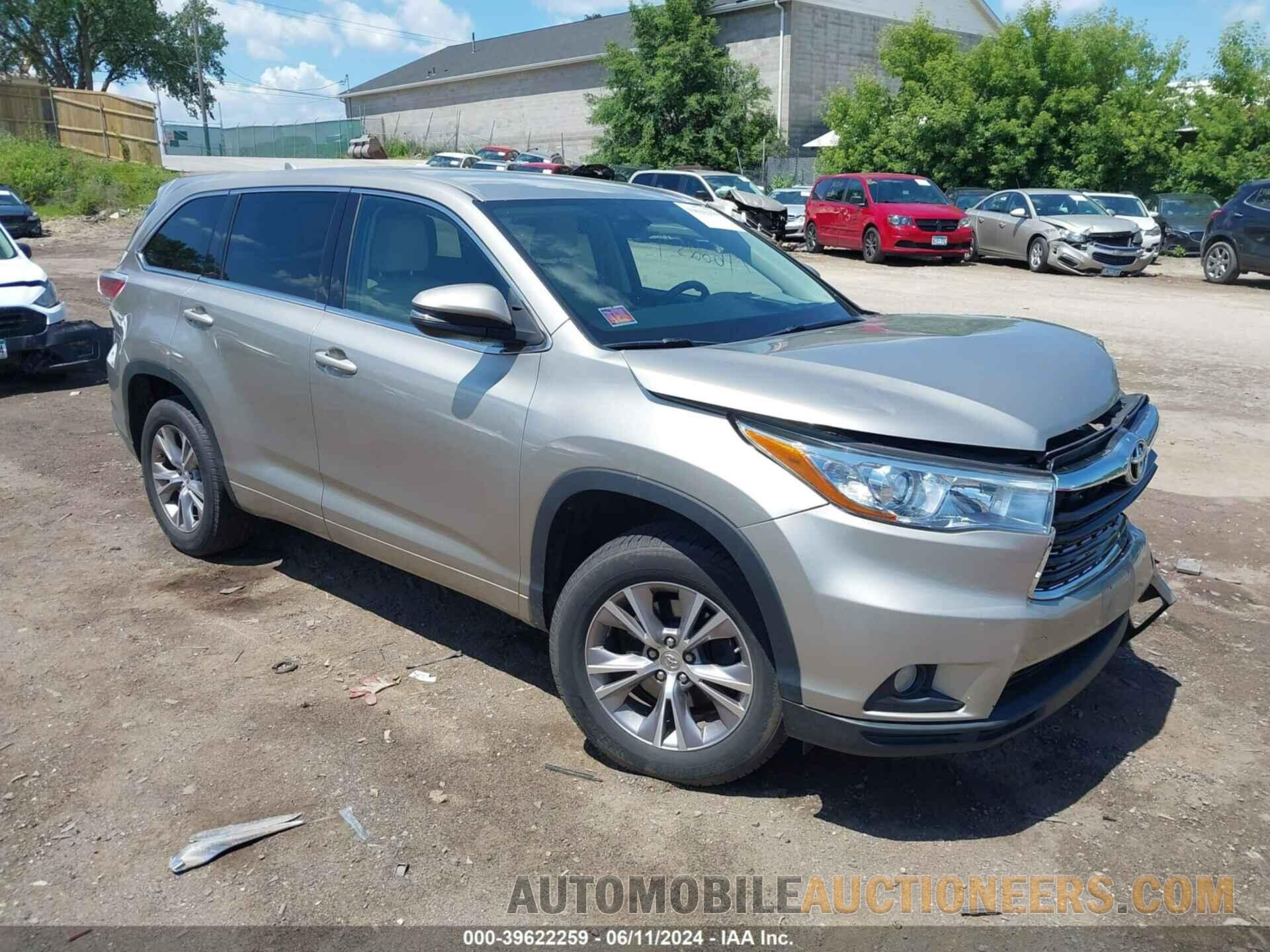 5TDZKRFH6FS111497 TOYOTA HIGHLANDER 2015