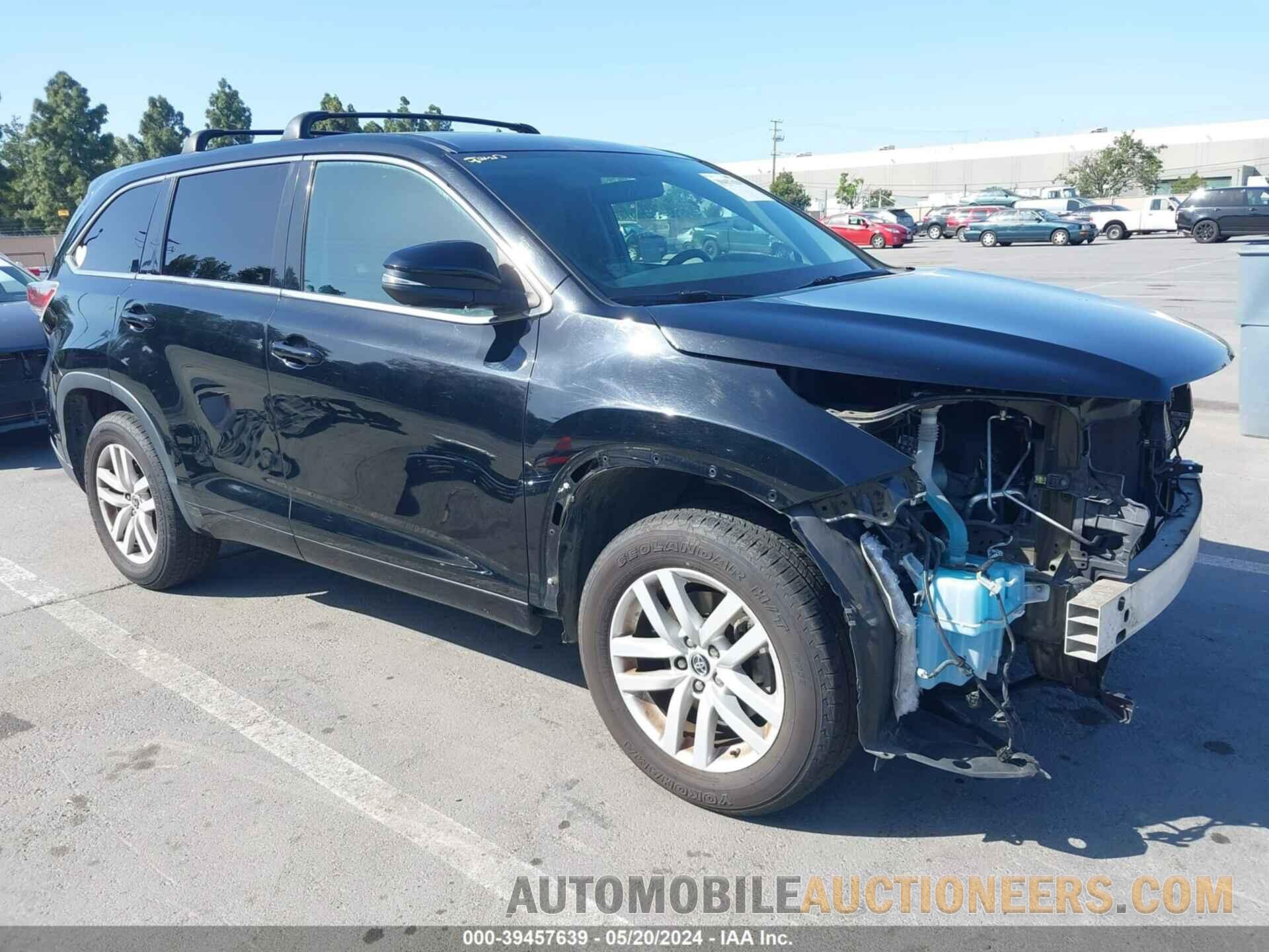 5TDZKRFH6GS133985 TOYOTA HIGHLANDER 2016