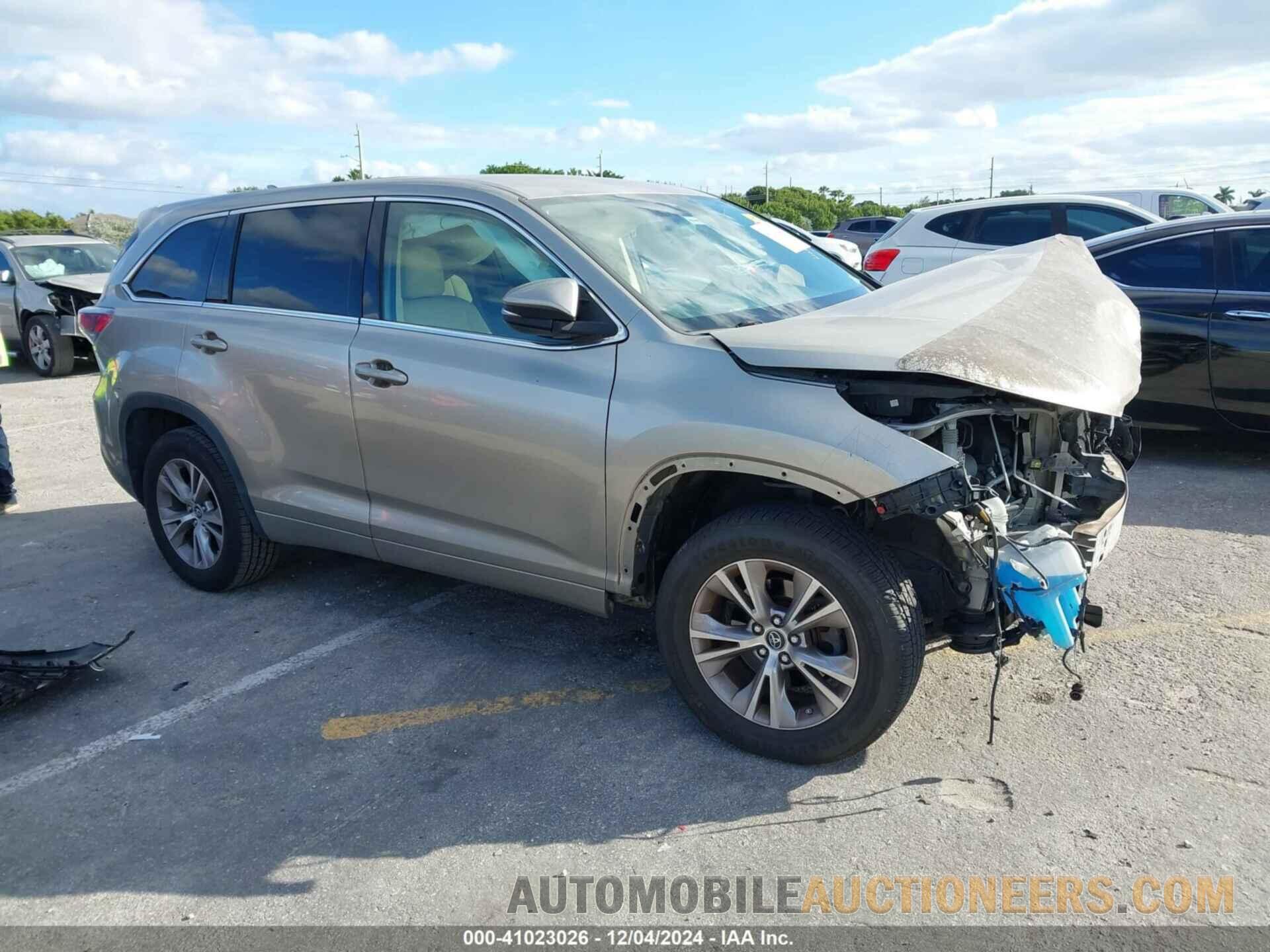 5TDZKRFH7GS173024 TOYOTA HIGHLANDER 2016