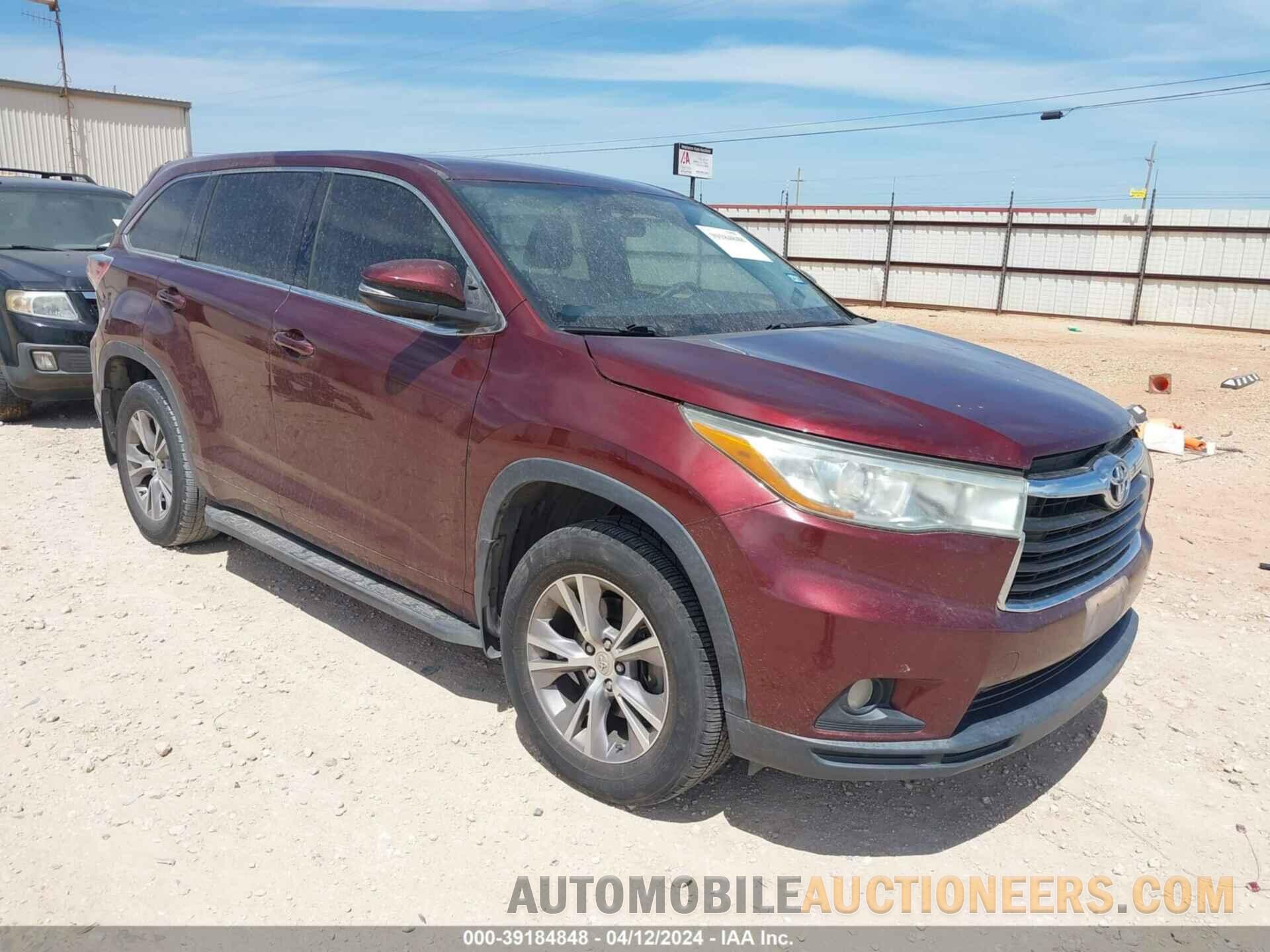 5TDZKRFH8FS042389 TOYOTA HIGHLANDER 2015