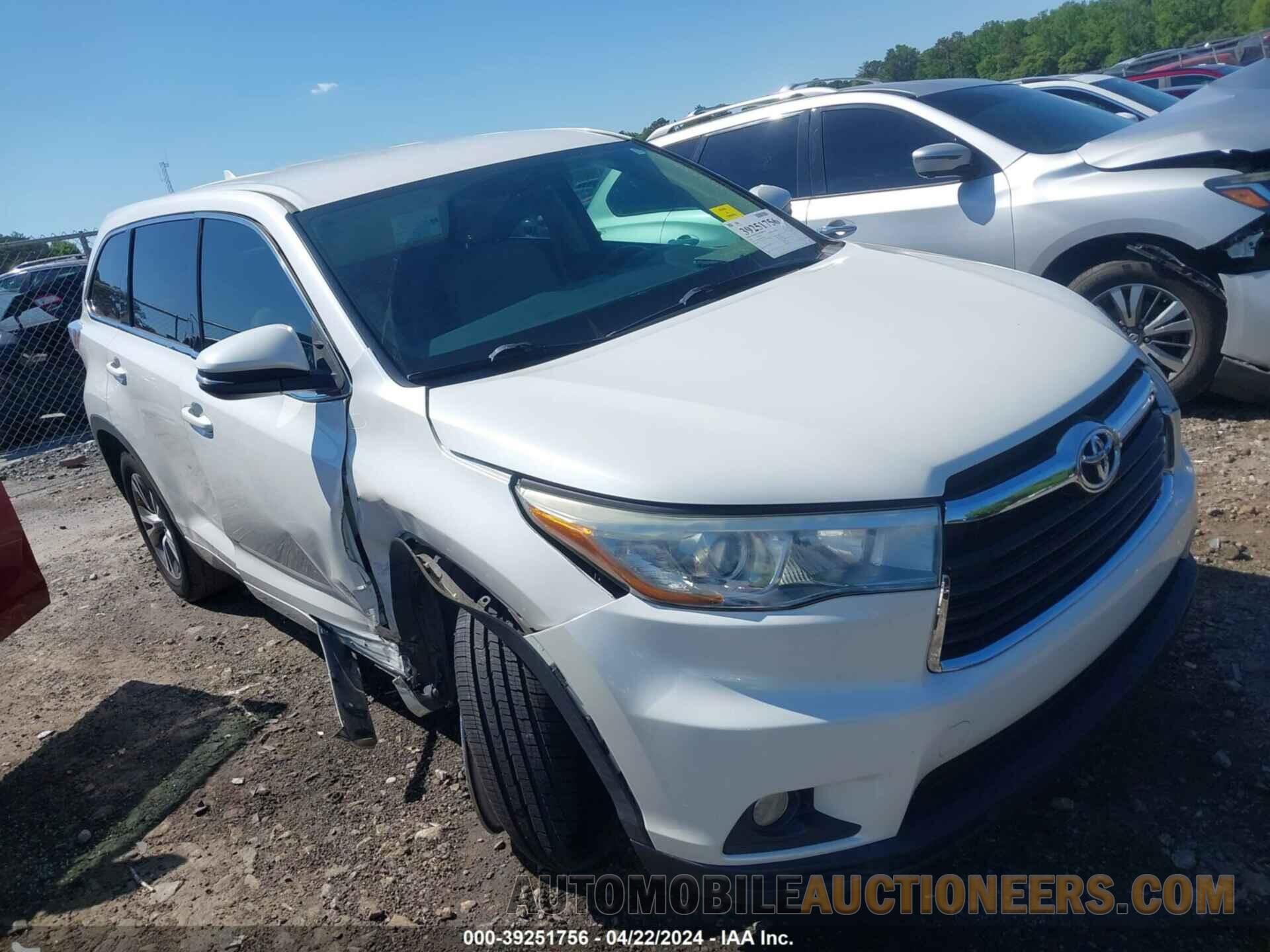 5TDZKRFH8FS079359 TOYOTA HIGHLANDER 2015