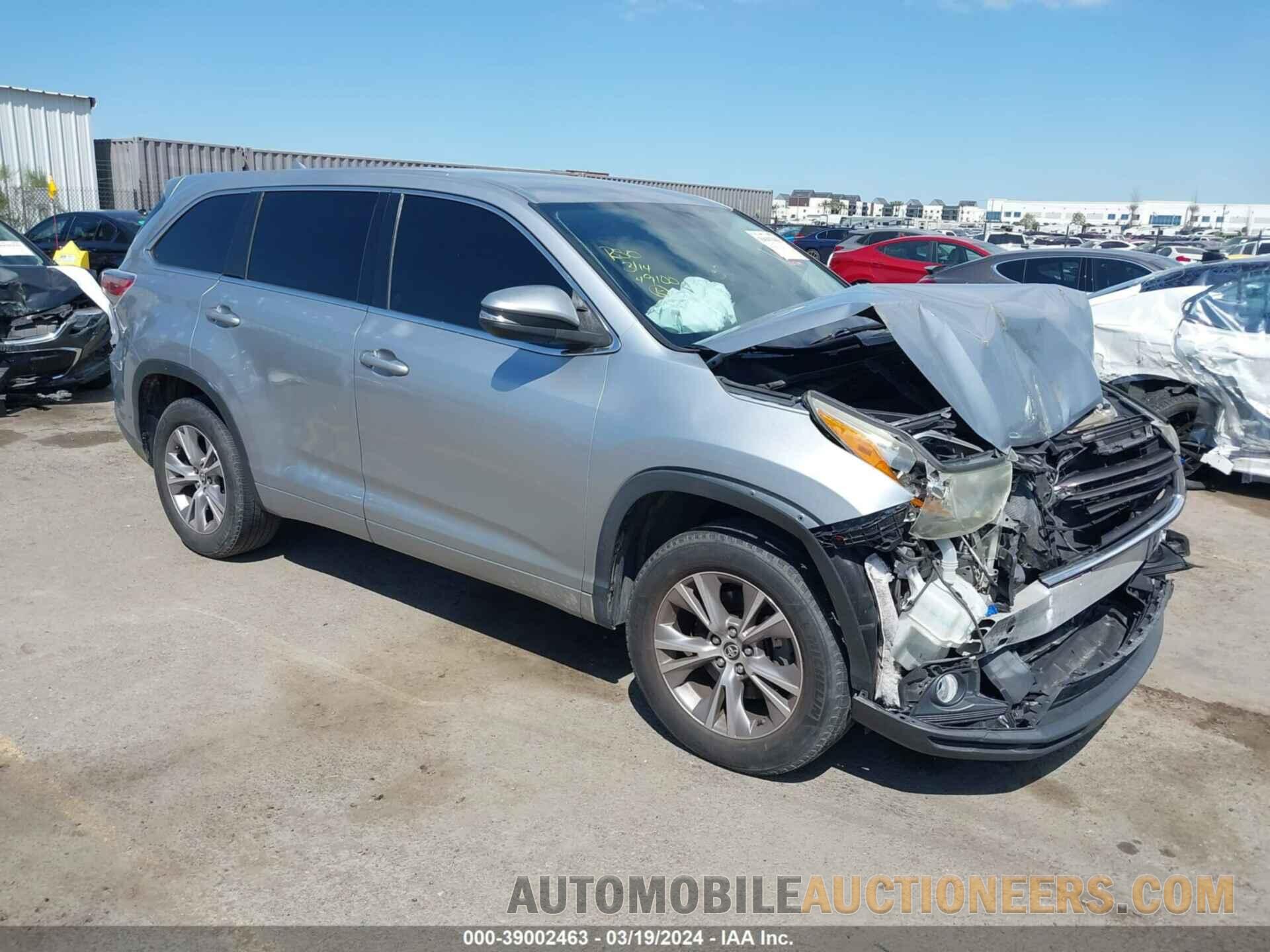 5TDZKRFH8GS123894 TOYOTA HIGHLANDER 2016