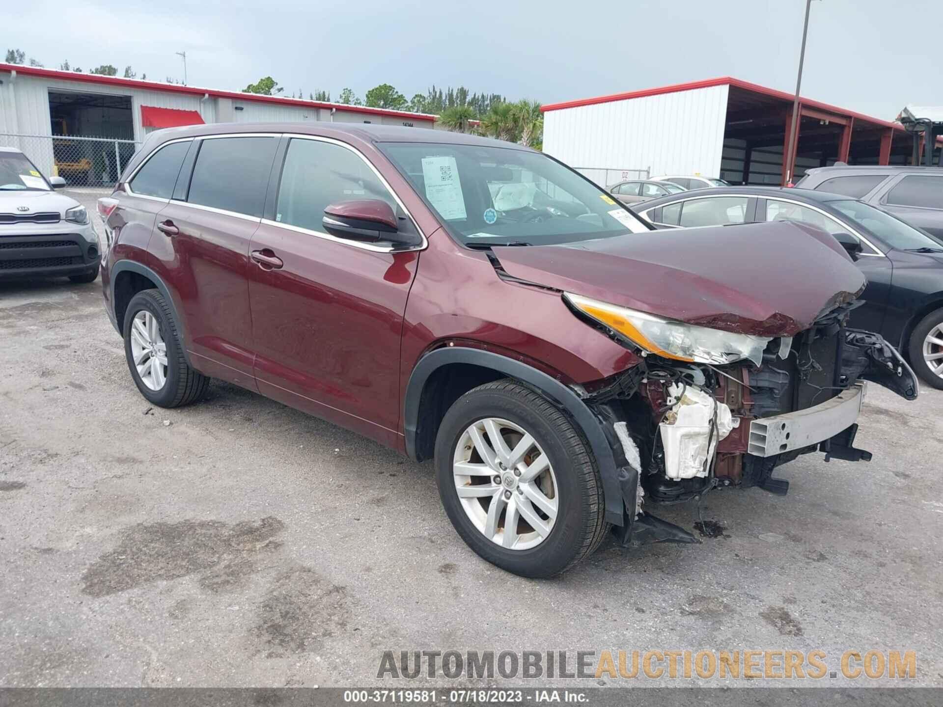 5TDZKRFH9FS071030 TOYOTA HIGHLANDER 2015