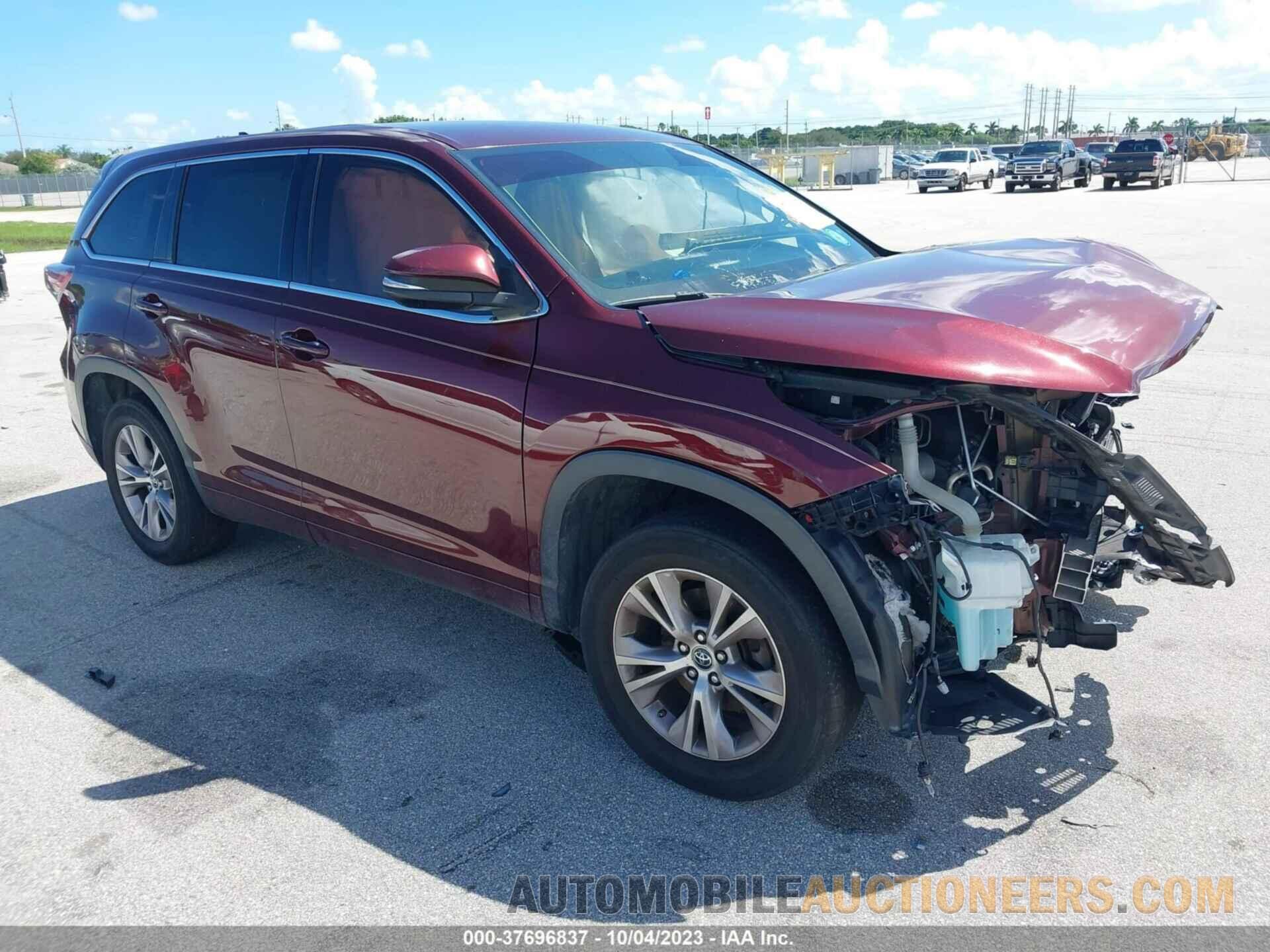 5TDZKRFH9GS129459 TOYOTA HIGHLANDER 2016