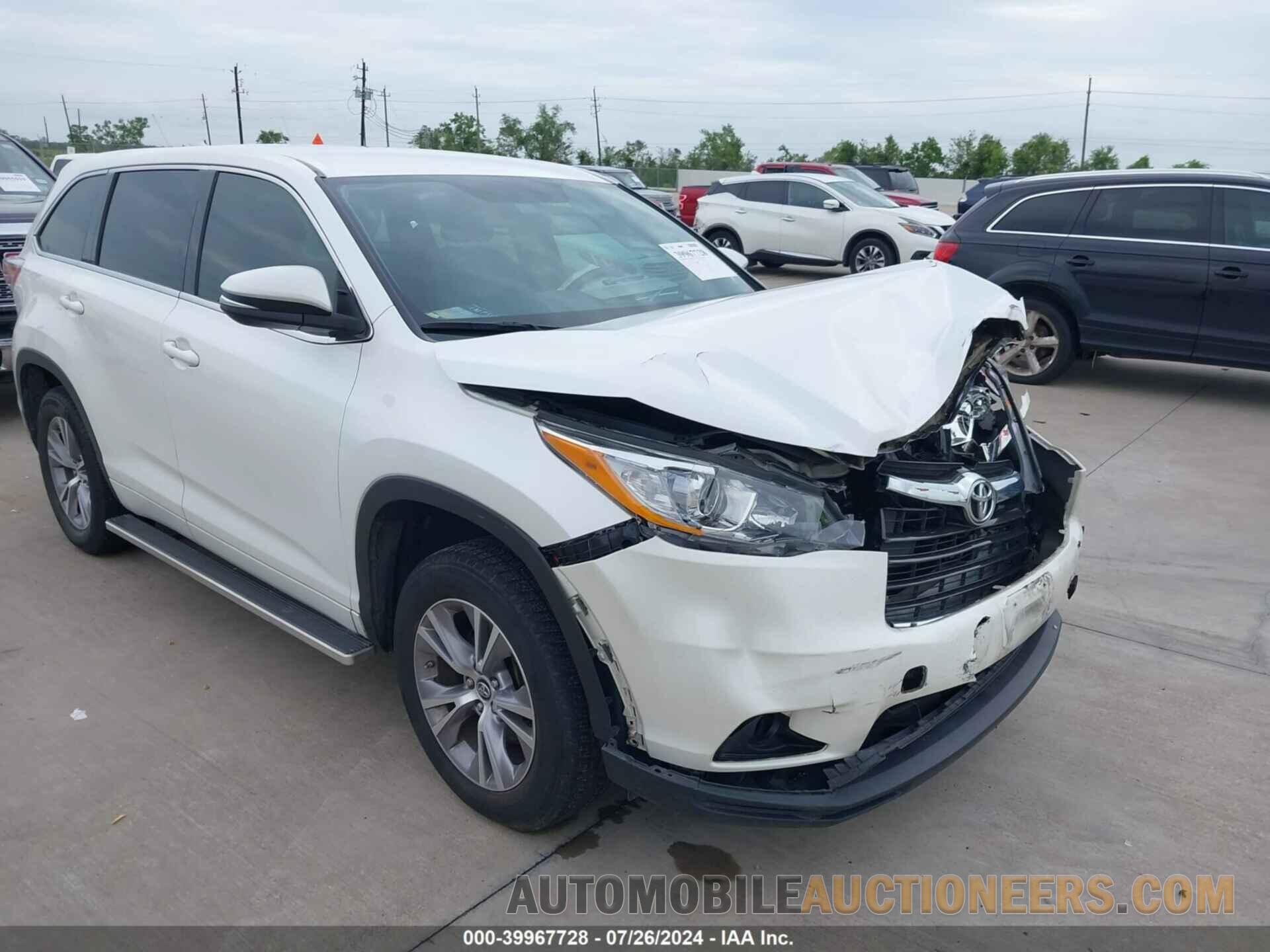 5TDZKRFH9GS166611 TOYOTA HIGHLANDER 2016