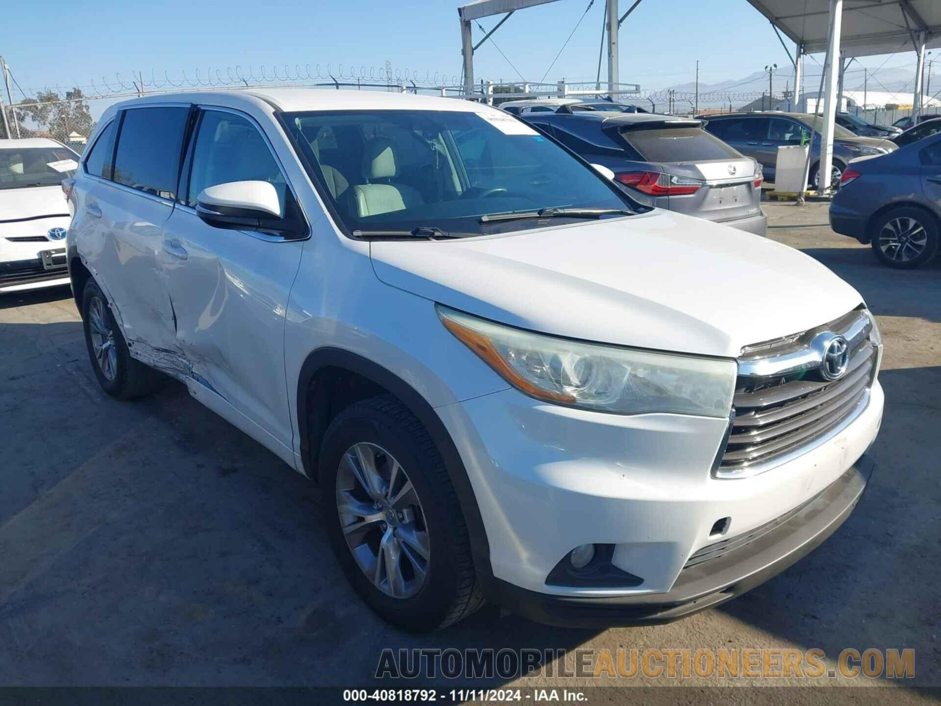 5TDZKRFHXFS072994 TOYOTA HIGHLANDER 2015