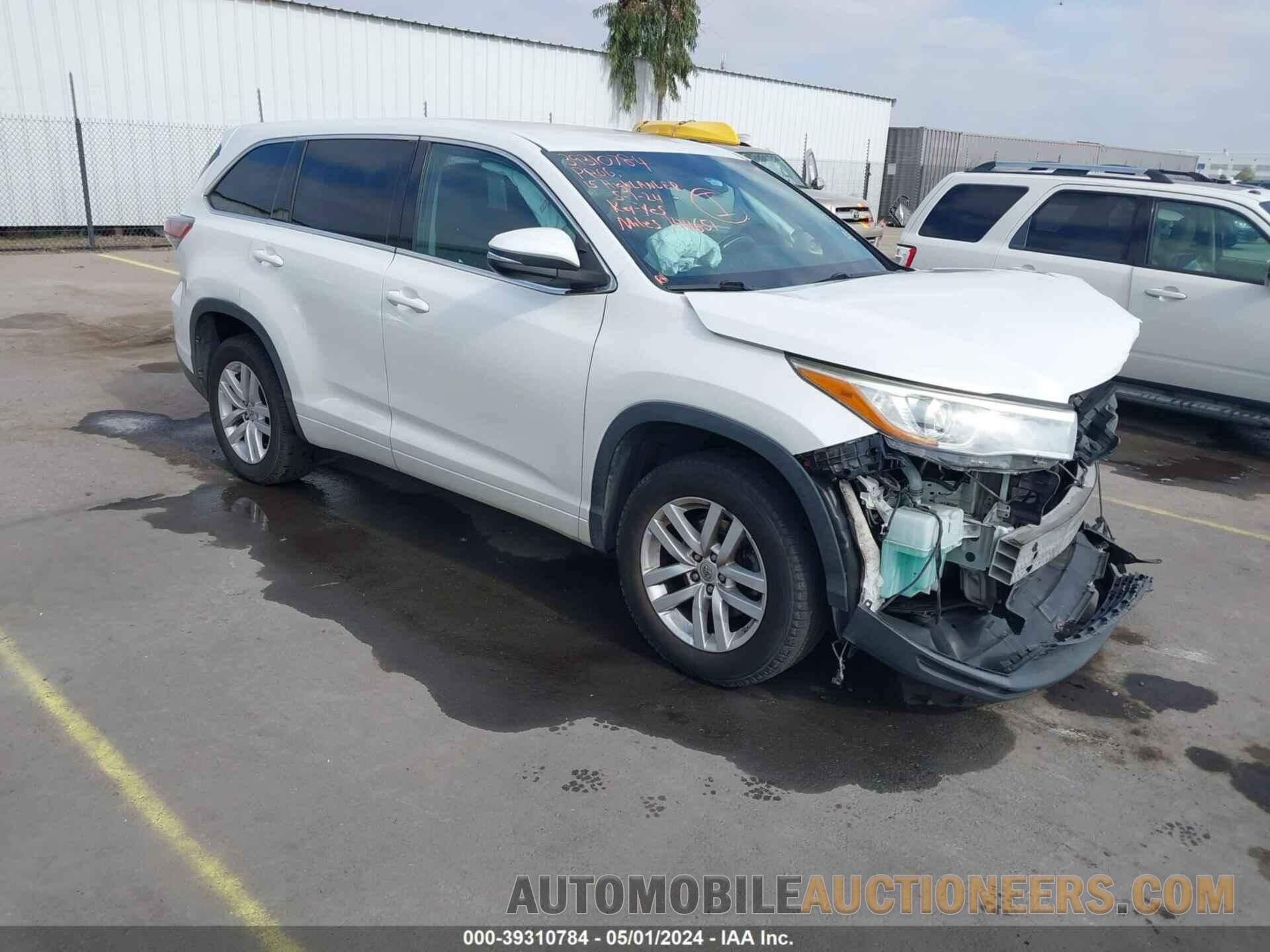 5TDZKRFHXFS092582 TOYOTA HIGHLANDER 2015