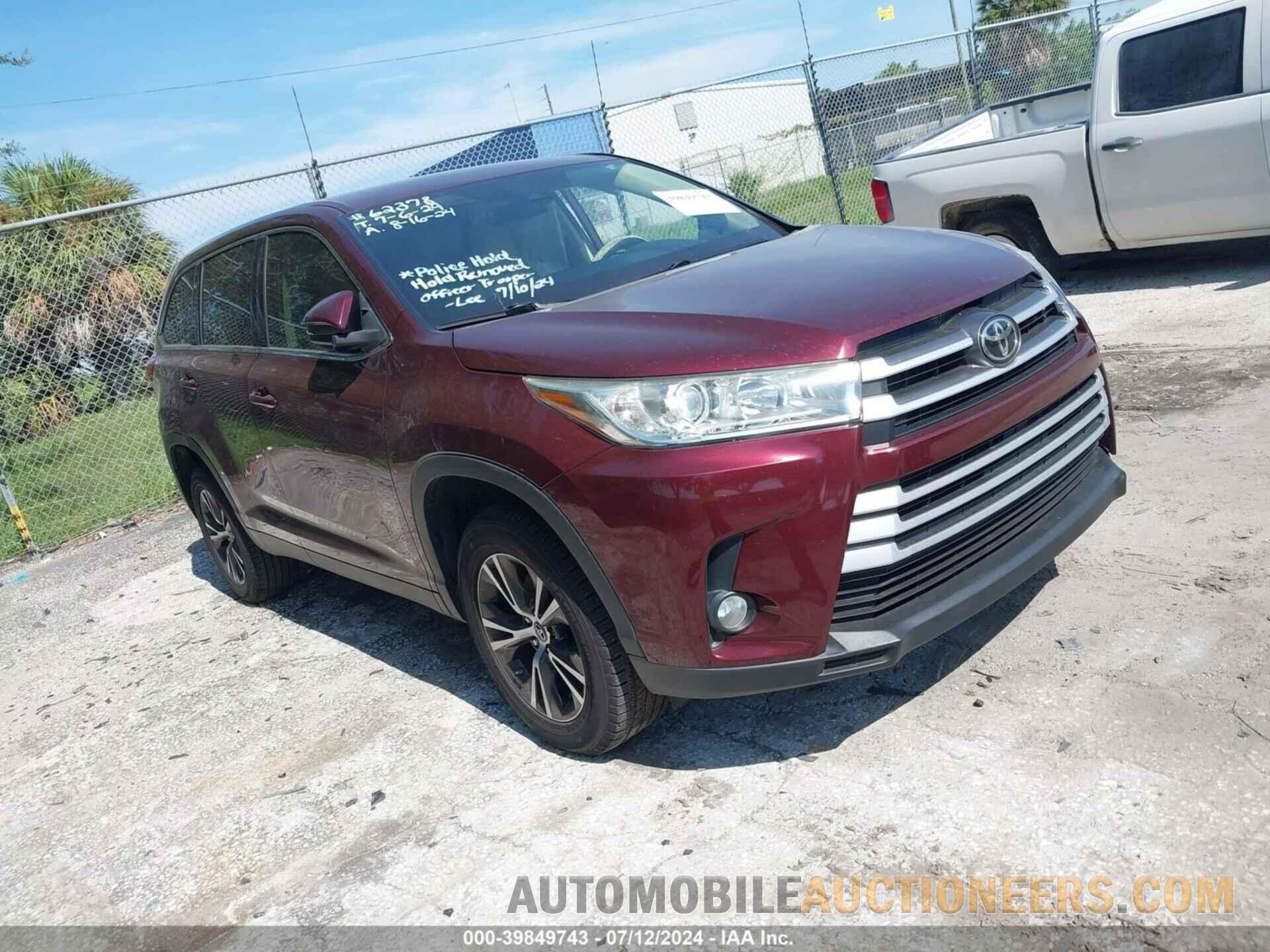 5TDZZRFH0KS348041 TOYOTA HIGHLANDER 2019