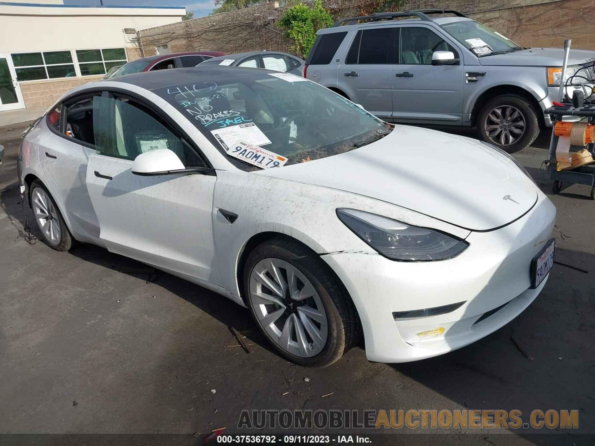 5YJ3E1EA0NF208278 TESLA MODEL 3 2022