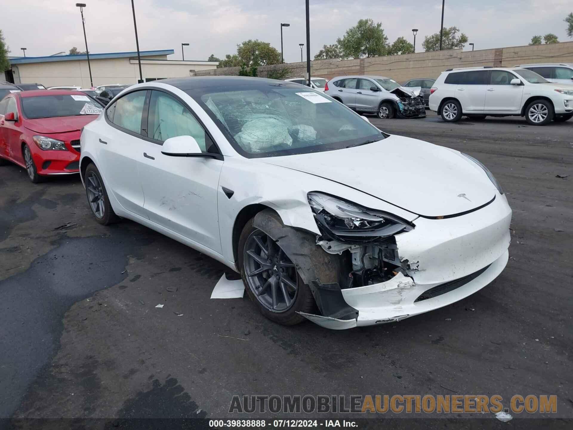 5YJ3E1EA0NF333166 TESLA MODEL 3 2022