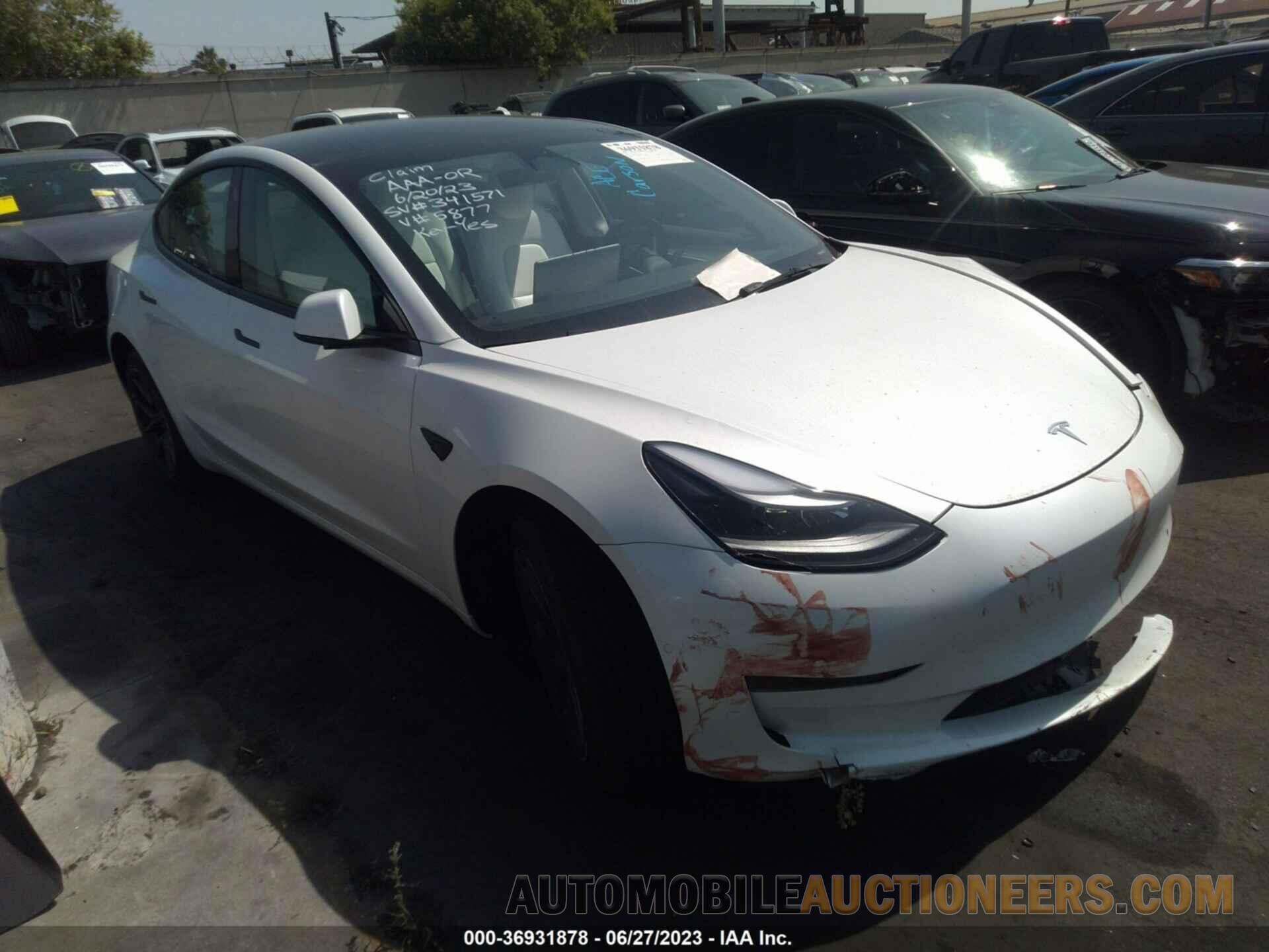 5YJ3E1EA0NF355877 TESLA MODEL 3 2022