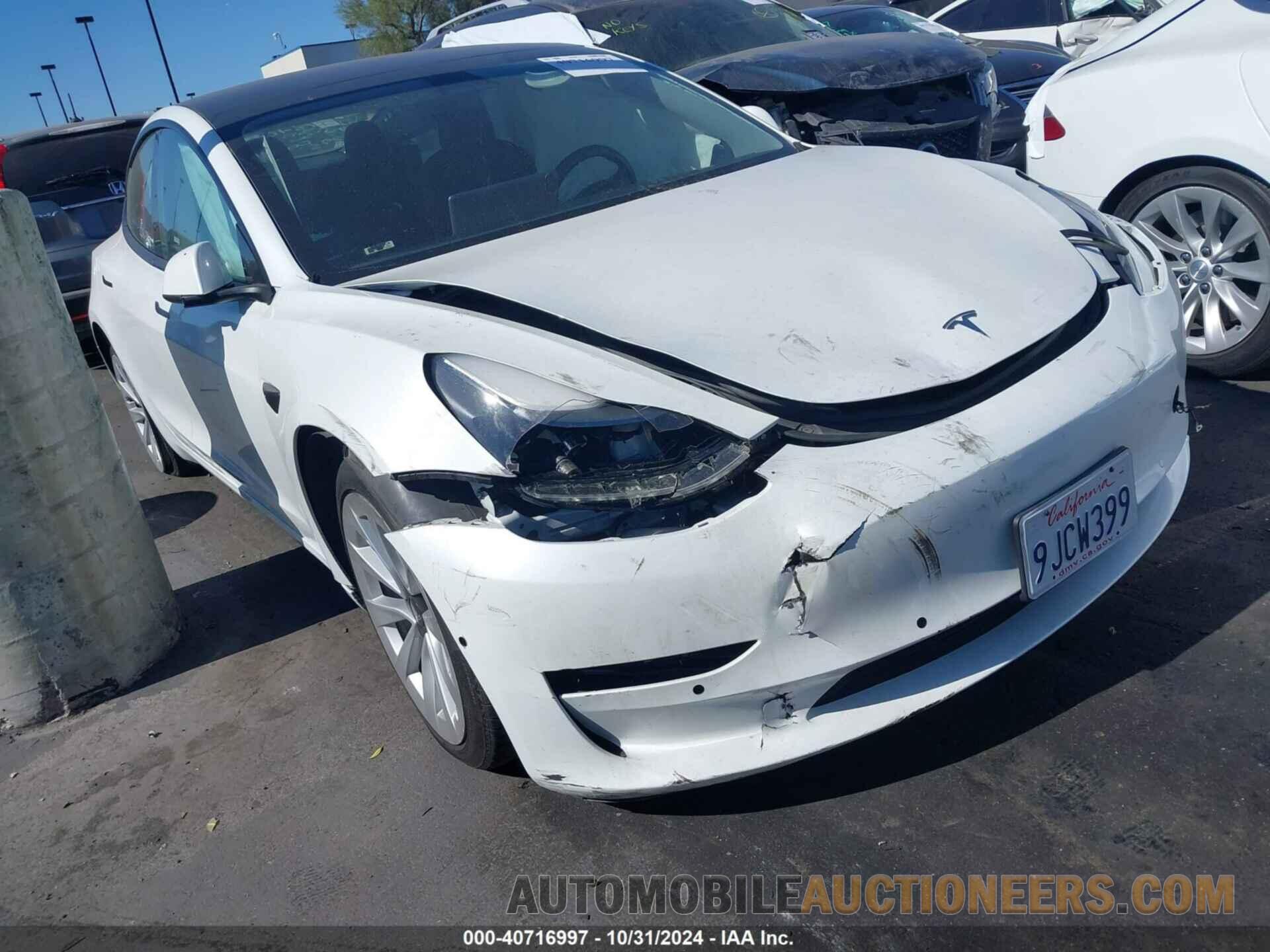 5YJ3E1EA1NF144123 TESLA MODEL 3 2022