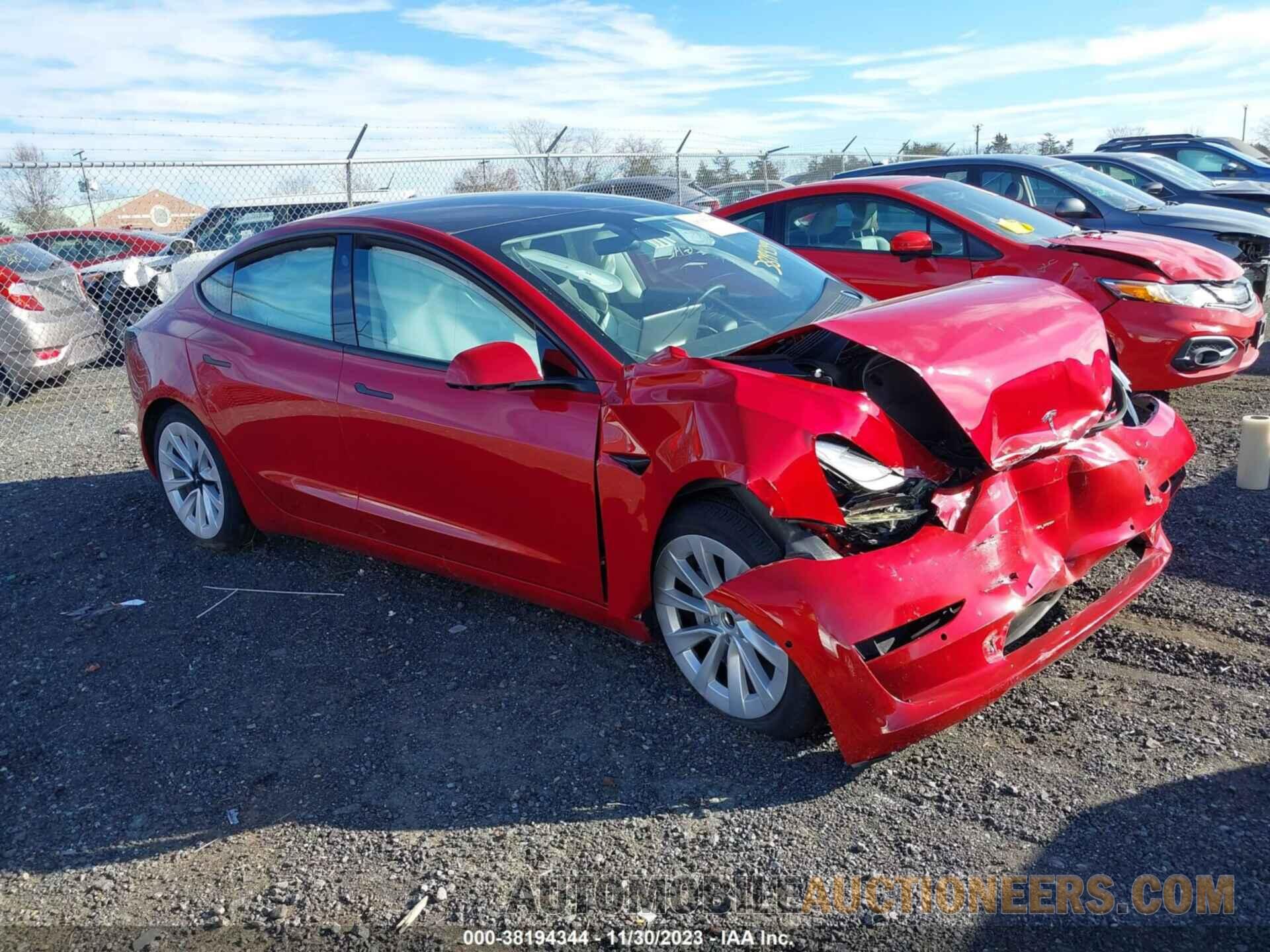 5YJ3E1EA1NF289176 TESLA MODEL 3 2022