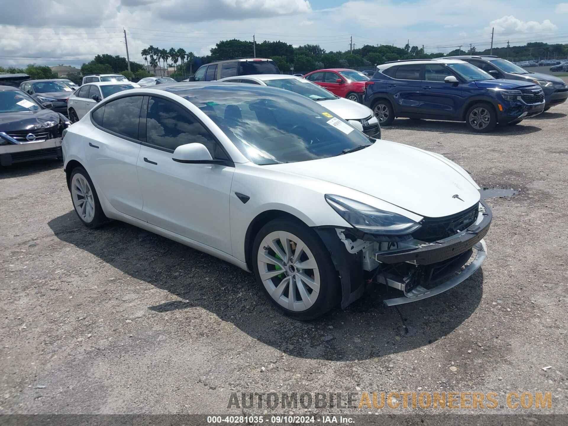 5YJ3E1EA1NF312276 TESLA MODEL 3 2022