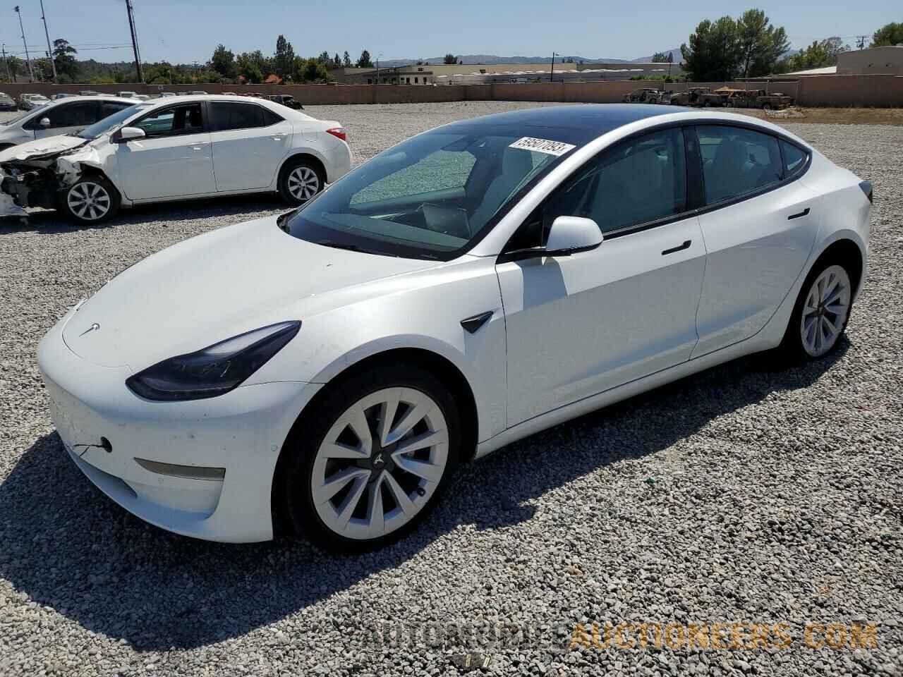 5YJ3E1EA1NF374227 TESLA MODEL 3 2022