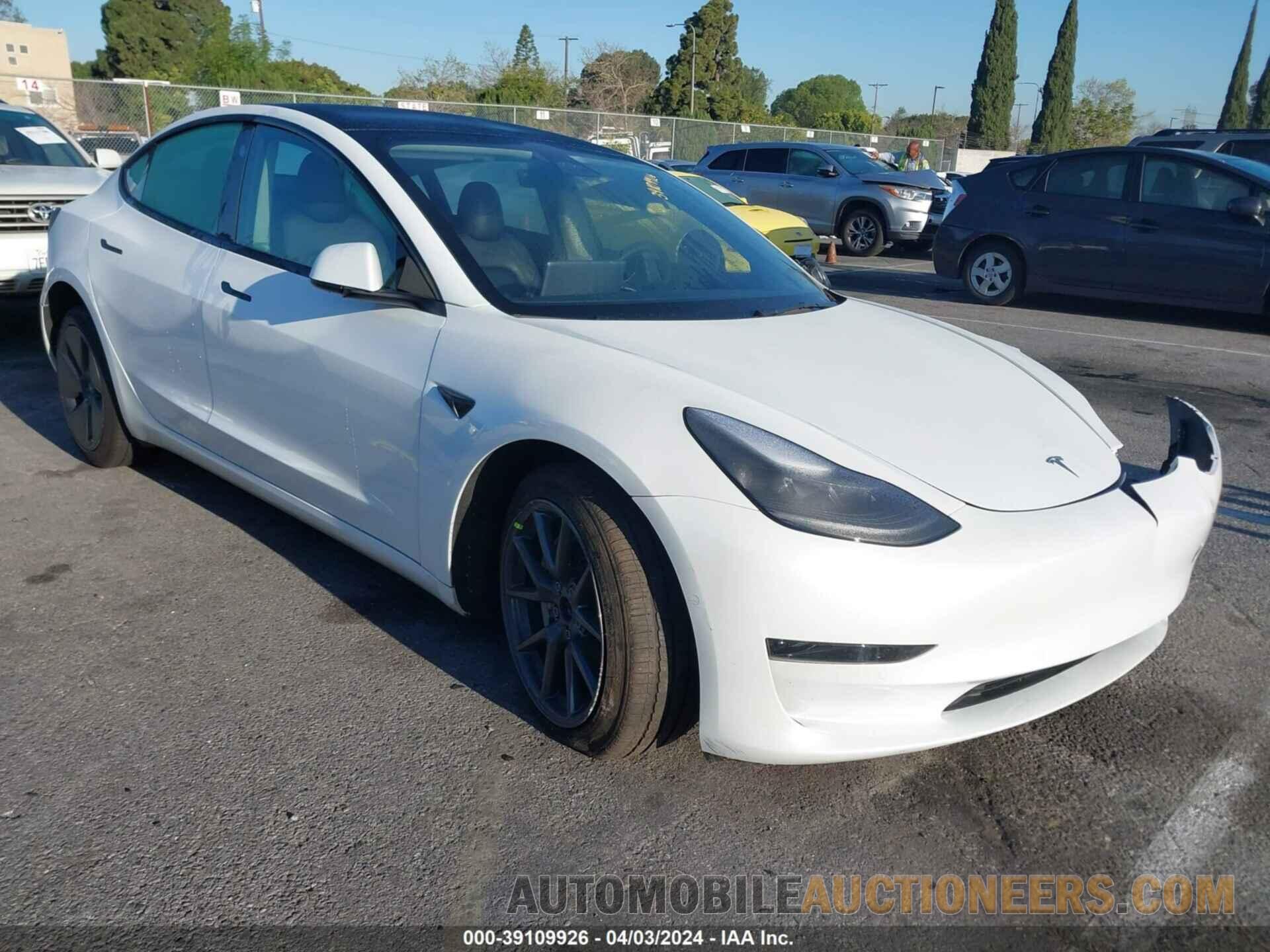 5YJ3E1EA1NF376611 TESLA MODEL 3 2022