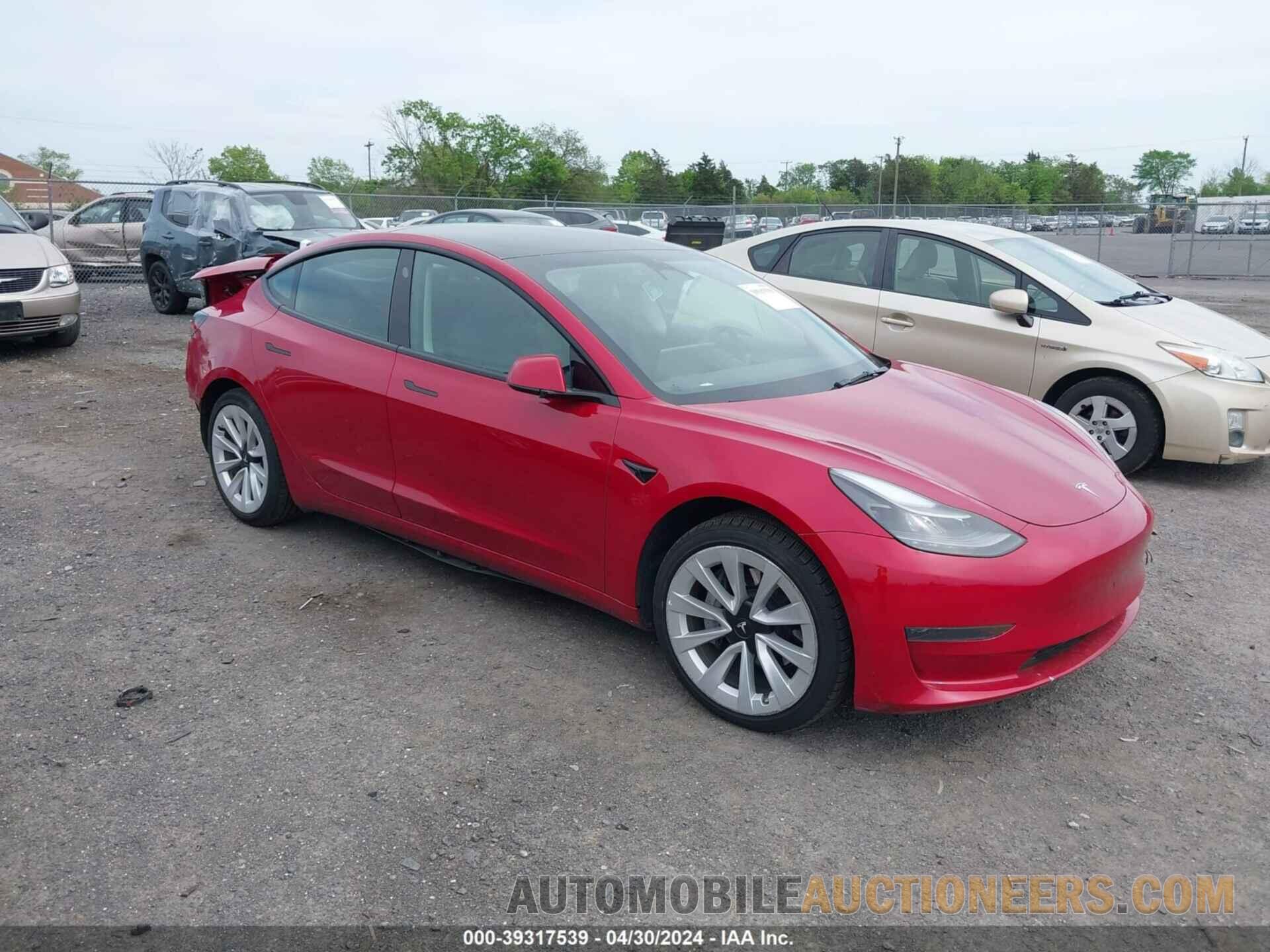 5YJ3E1EA2NF188308 TESLA MODEL 3 2022